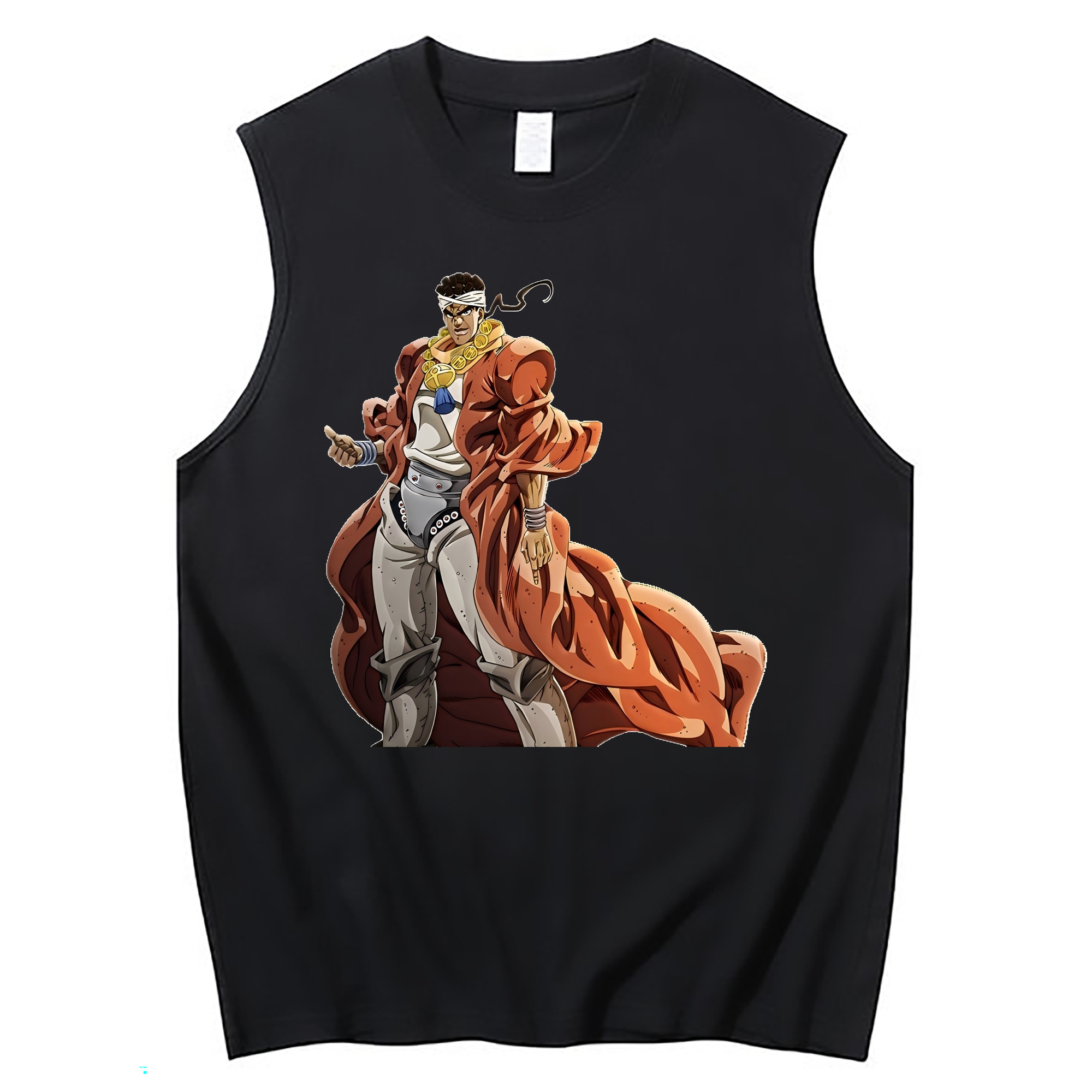 （画像用） ジョジョの奇妙な冒険 ムハンマド?アブドゥル JoJo's Bizarre Adventure Muhammad Avdol コットン100％タンクトップ（フロントプリント）