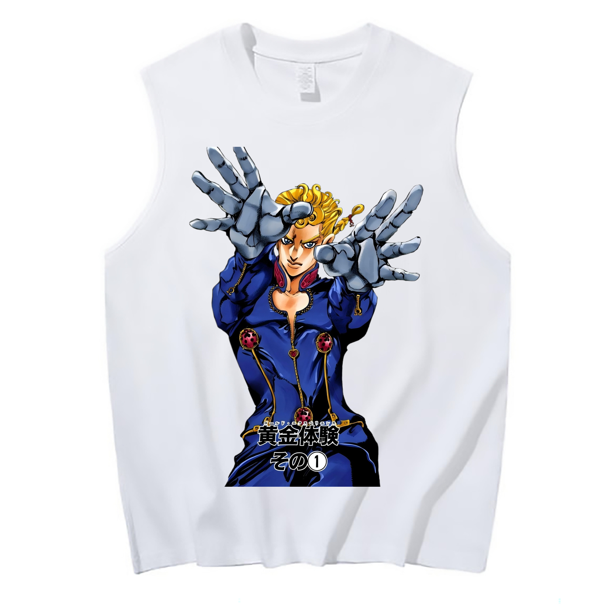 （画像用） ジョジョの奇妙な冒険 ジョルノ?ジョバァーナ JoJo's Bizarre Adventure Giorno Giovanna コットン100％タンクトップ（フロントプリント）