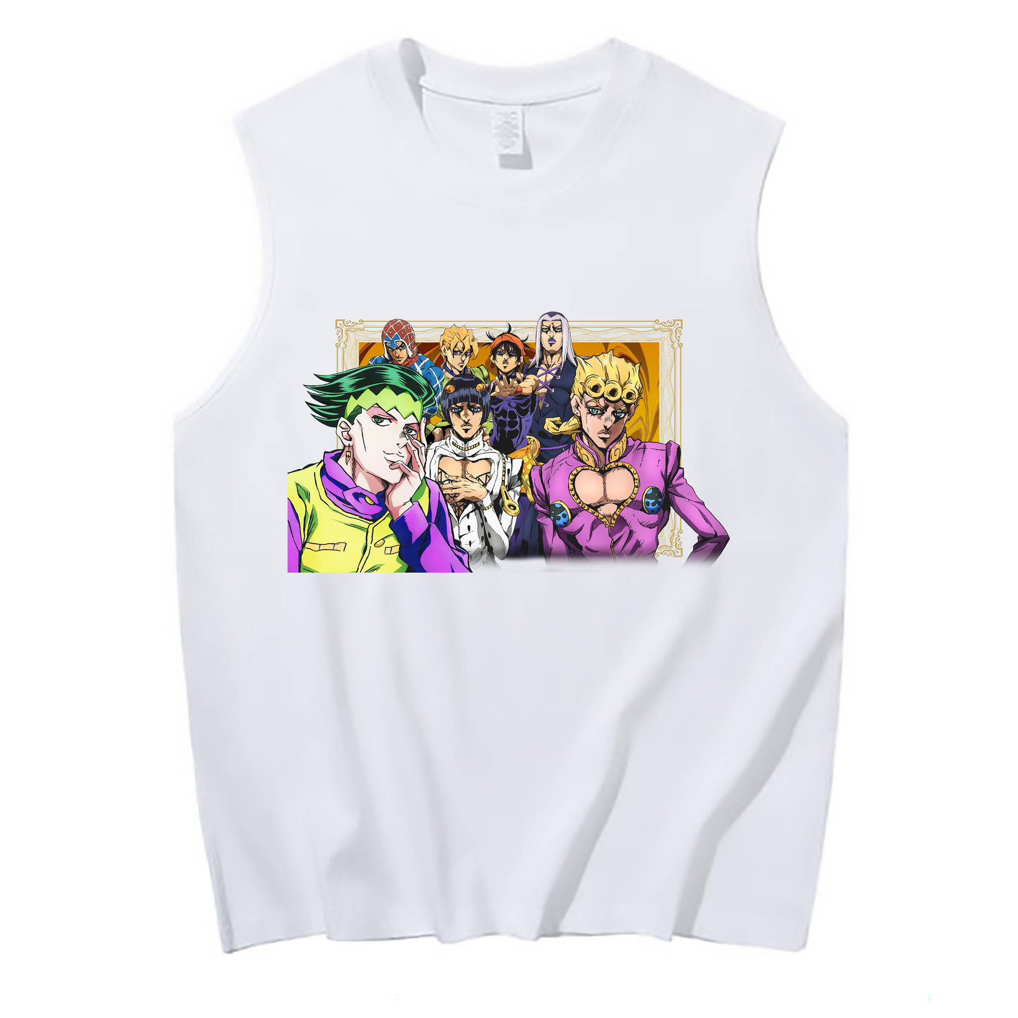 （画像用） ジョジョの奇妙な冒険 ジョルノ?ジョバァーナ JoJo's Bizarre Adventure Giorno Giovanna コットン100％タンクトップ（フロントプリント）