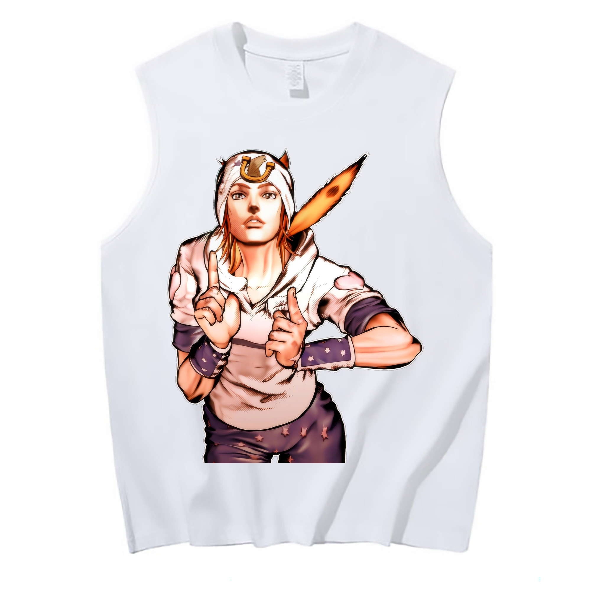（画像用） ジョジョの奇妙な冒険 ジョナサン?ジョースター JoJo's Bizarre Adventure Jonathan Joestar コットン100％タンクトップ（フロントプリント）