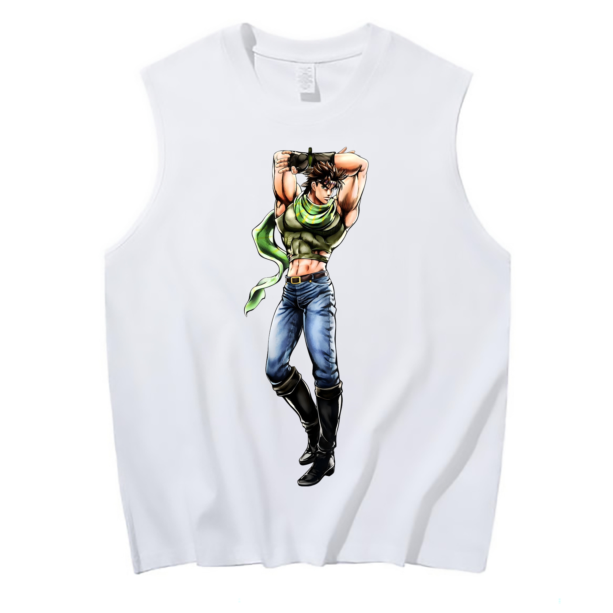 （画像用） ジョジョの奇妙な冒険 ジョセフ?ジョースター JoJo's Bizarre Adventure Joseph Joestar コットン100％タンクトップ（フロントプリント）
