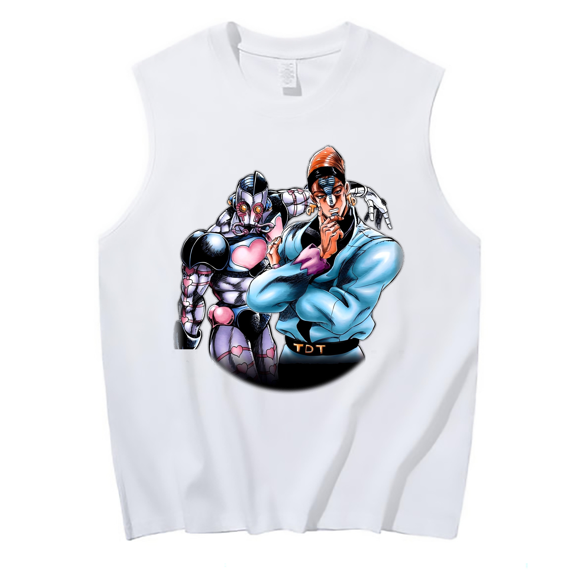 （画像用） ジョジョの奇妙な冒険 ひがしかた じょうすけ JoJo's Bizarre Adventure Higashikata Josuke コットン100％タンクトップ（フロントプリント）
