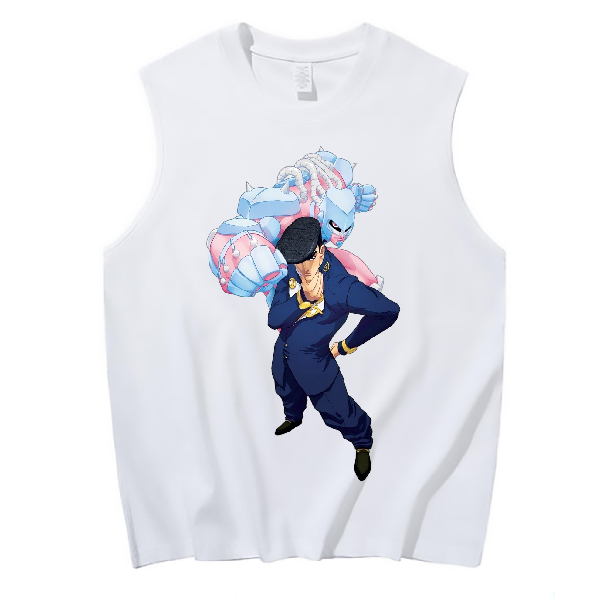 （画像用） ジョジョの奇妙な冒険 ひがしかた じょうすけ JoJo's Bizarre Adventure Higashikata Josuke コットン100％タンクトップ（フロントプリント）