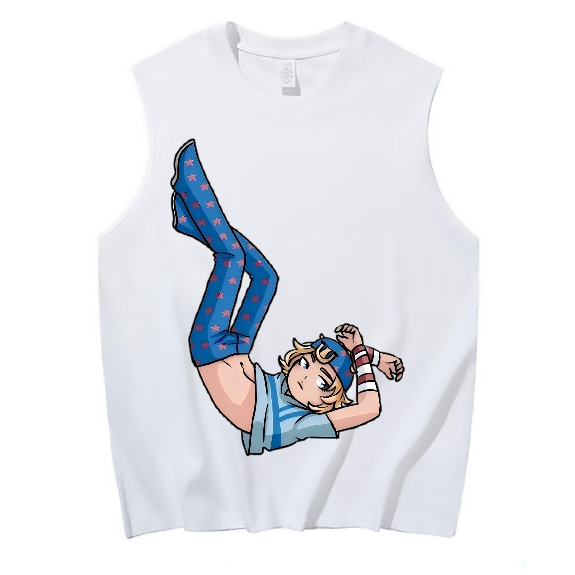 （画像用） ジョジョの奇妙な冒険 グイード?ミスタ JoJo's Bizarre Adventure Guido Mista コットン100％タンクトップ（フロントプリント）