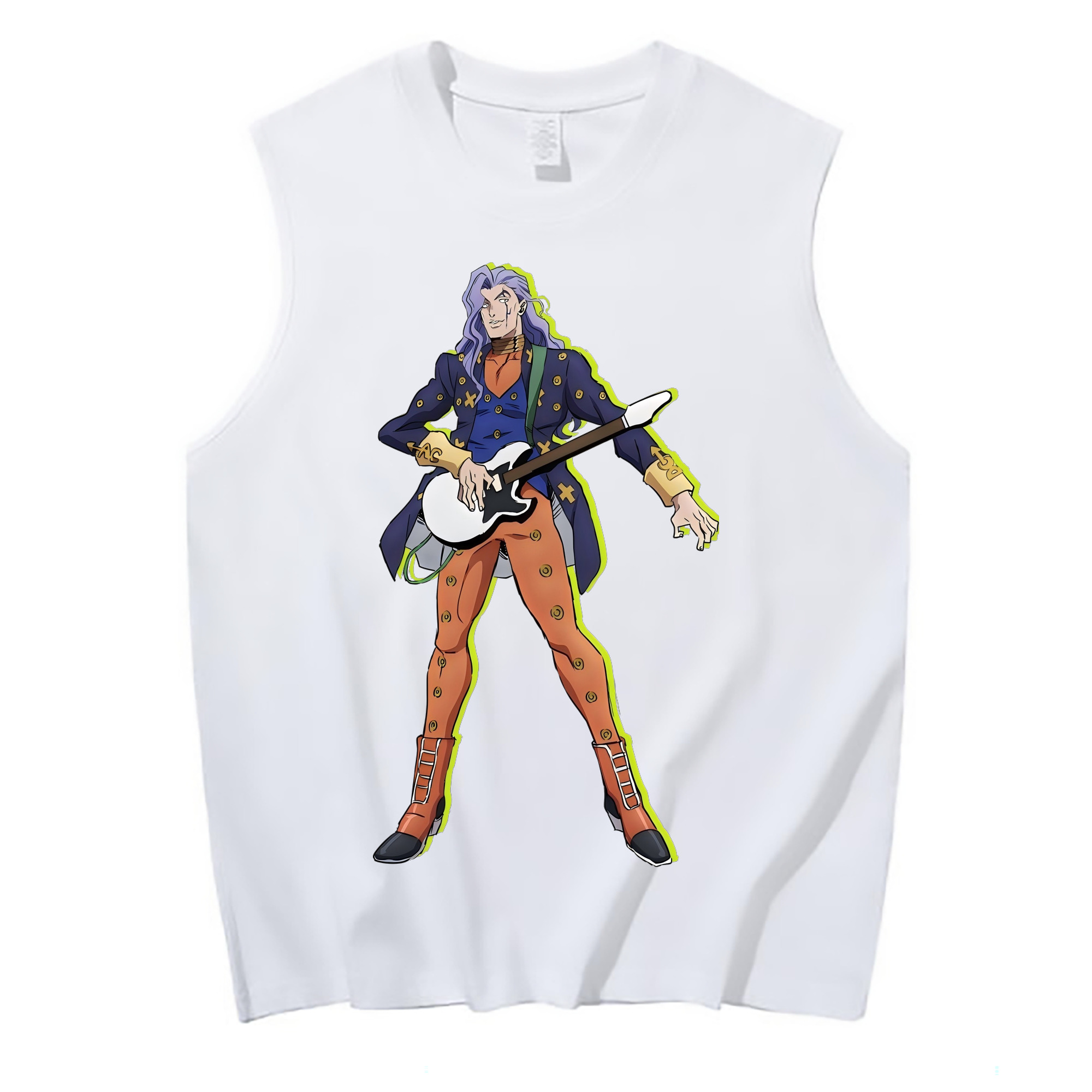 （画像用） ジョジョの奇妙な冒険 おといし あきら JoJo's Bizarre Adventure Akira Otoishi コットン100％タンクトップ（フロントプリント）