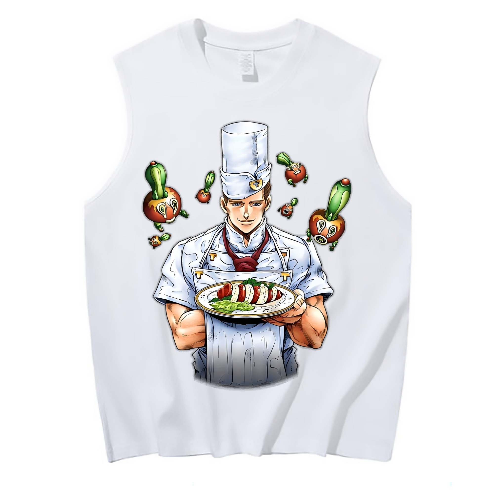 （画像用） ジョジョの奇妙な冒険 Tonio Trussardi JoJo's Bizarre Adventure トニオ?トラッサルディ コットン100％タンクトップ（フロントプリント）