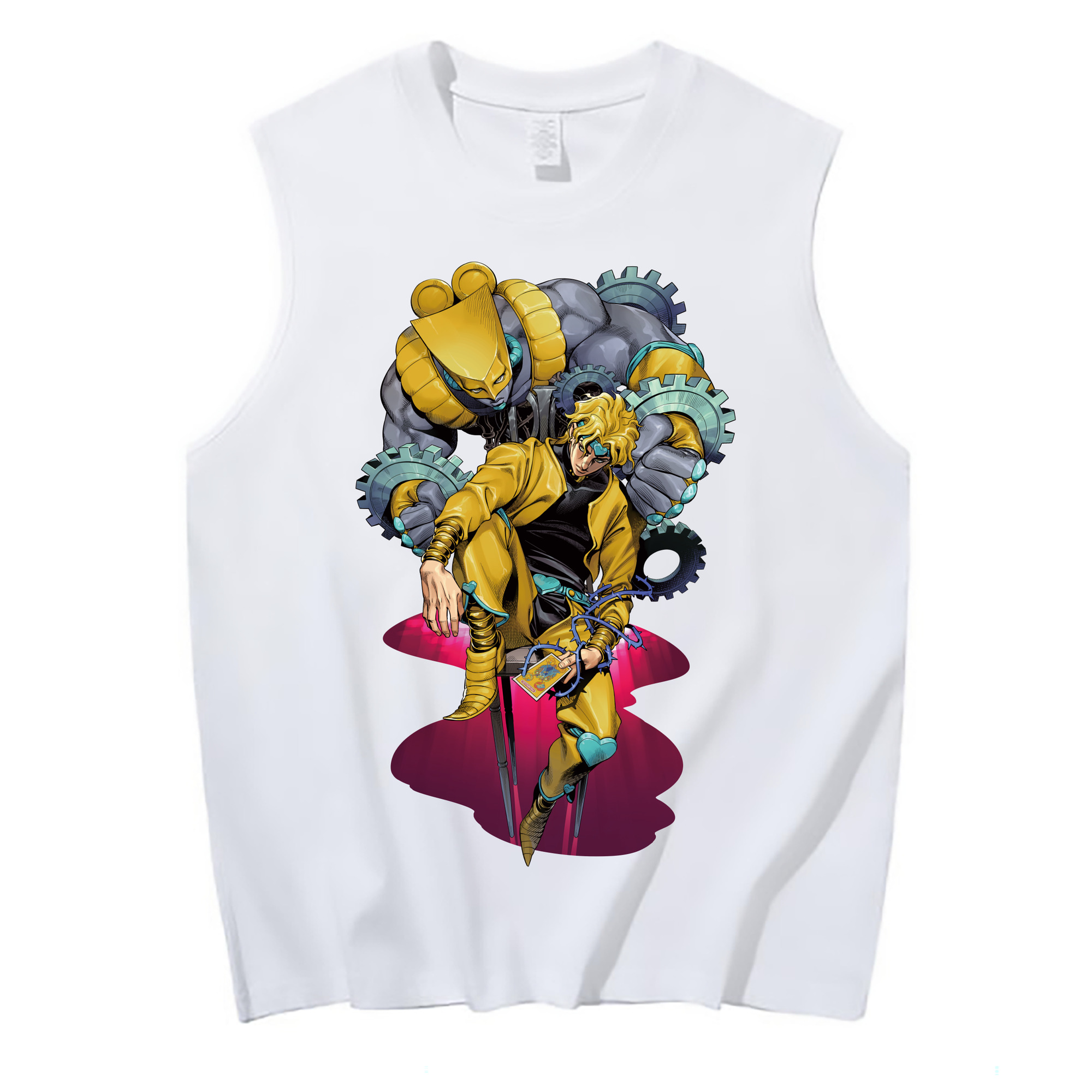 （画像用） ジョジョの奇妙な冒険 ディオ?ブランドー JoJo's Bizarre Adventure Dio Brando コットン100％タンクトップ（フロントプリント）