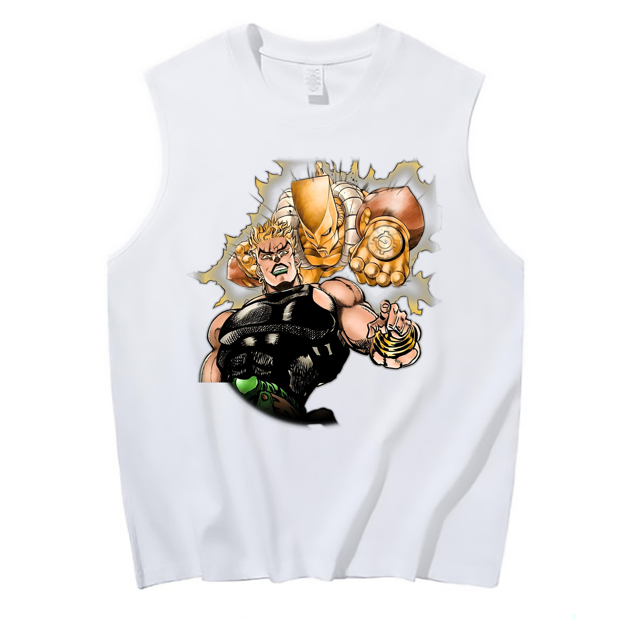 （画像用） ジョジョの奇妙な冒険 ディオ?ブランドー JoJo's Bizarre Adventure Dio Brando コットン100％タンクトップ（フロントプリント）