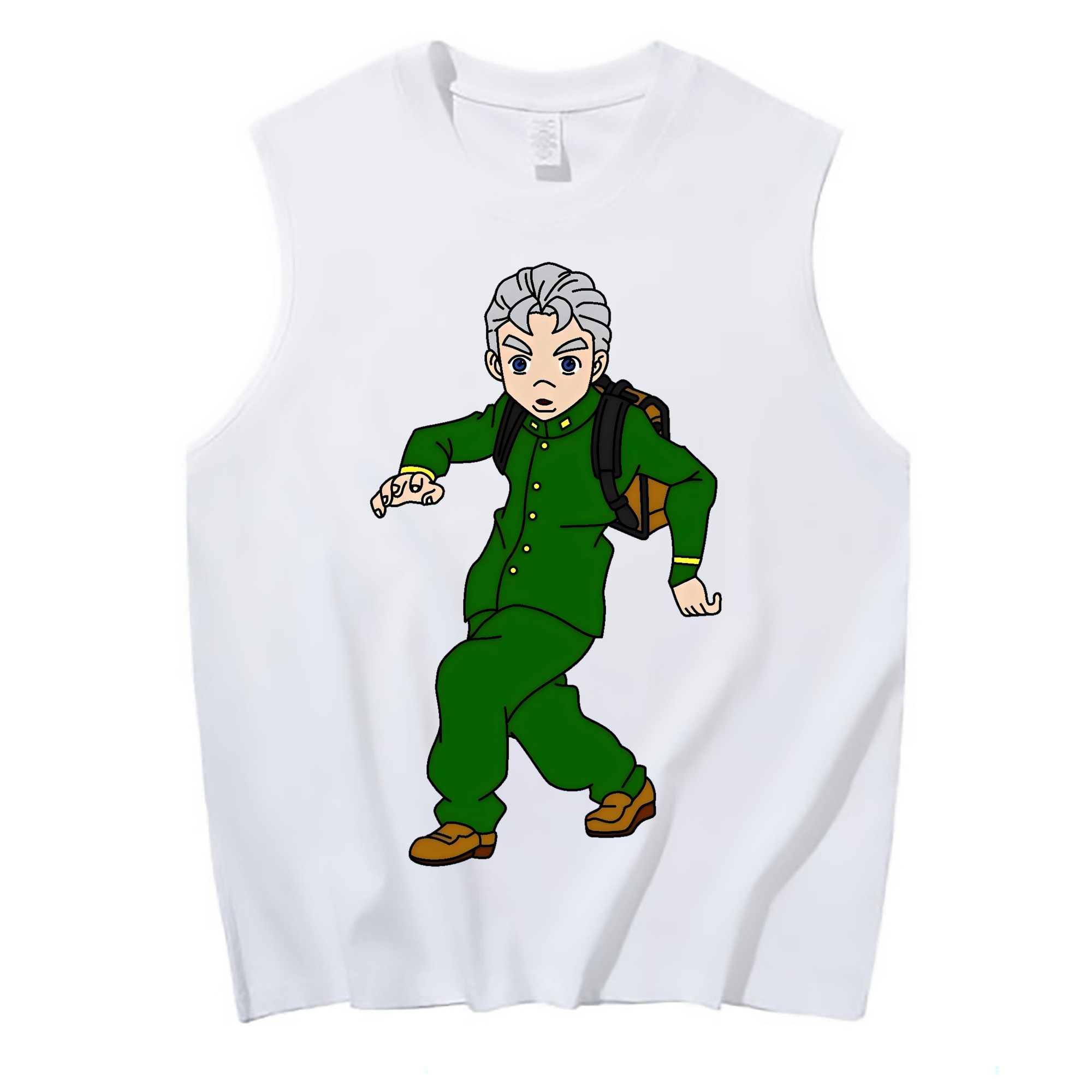 （画像用） ジョジョの奇妙な冒険 広瀨康一 JoJo's Bizarre Adventure Hirose Koichi コットン100％タンクトップ（フロントプリント）