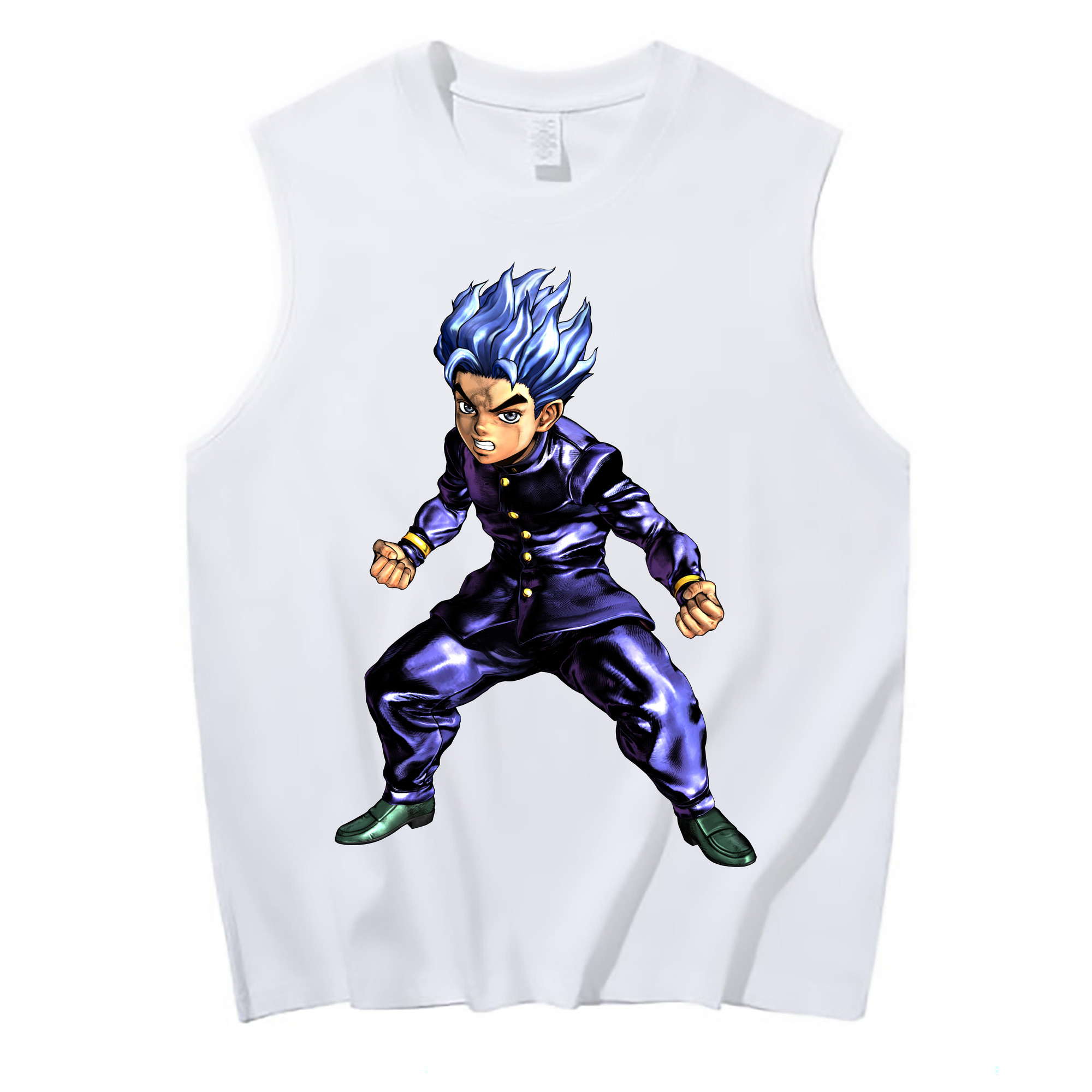 （画像用） ジョジョの奇妙な冒険 広瀨康一 JoJo's Bizarre Adventure Hirose Koichi コットン100％タンクトップ（フロントプリント）