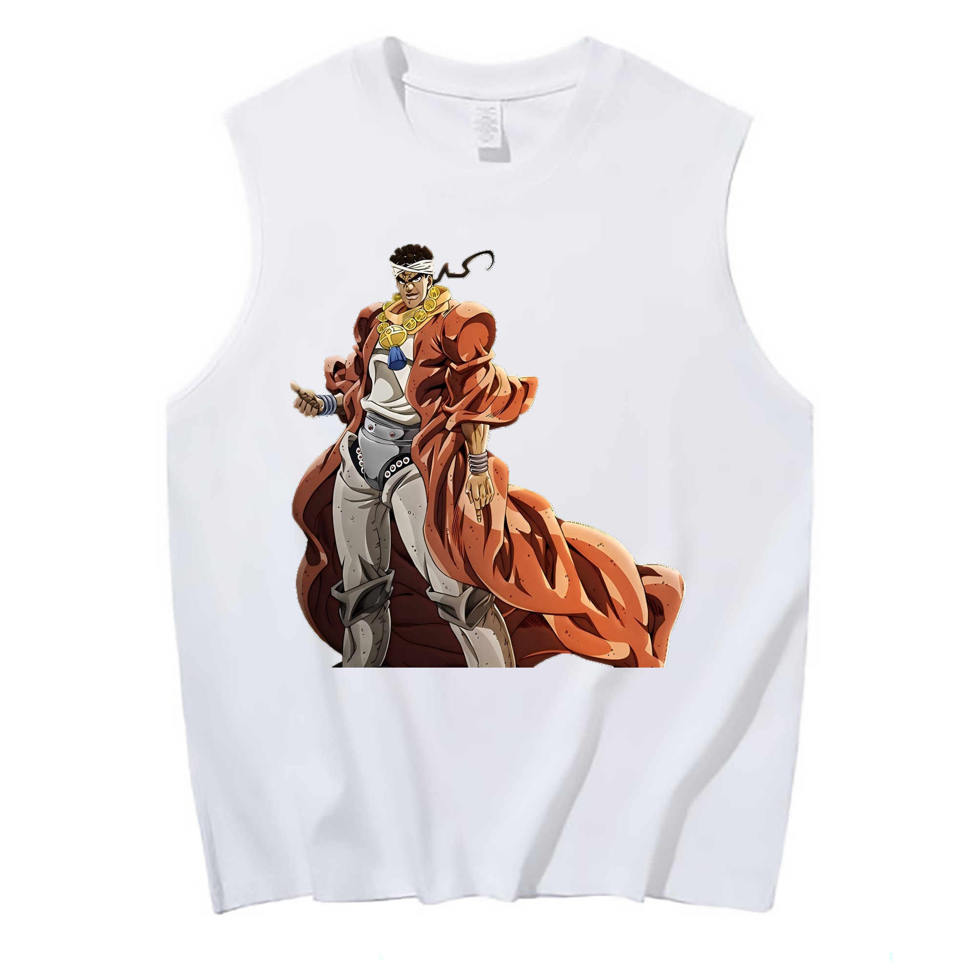 （画像用） ジョジョの奇妙な冒険 ムハンマド?アブドゥル JoJo's Bizarre Adventure Muhammad Avdol コットン100％タンクトップ（フロントプリント）