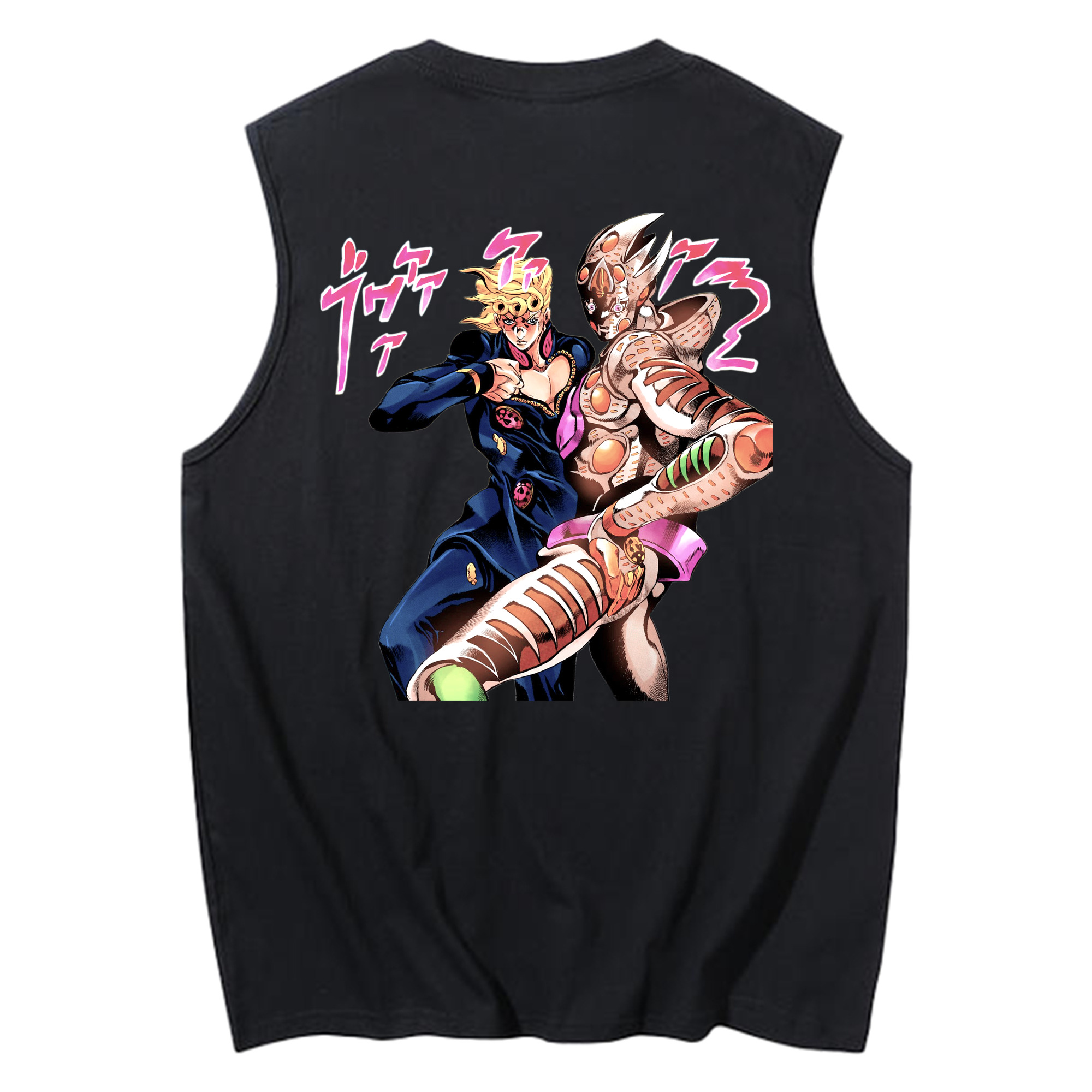 （画像用） ジョジョの奇妙な冒険 ジョルノ?ジョバァーナ JoJo's Bizarre Adventure Giorno Giovanna コットン100％タンクトップ（背面プリント）