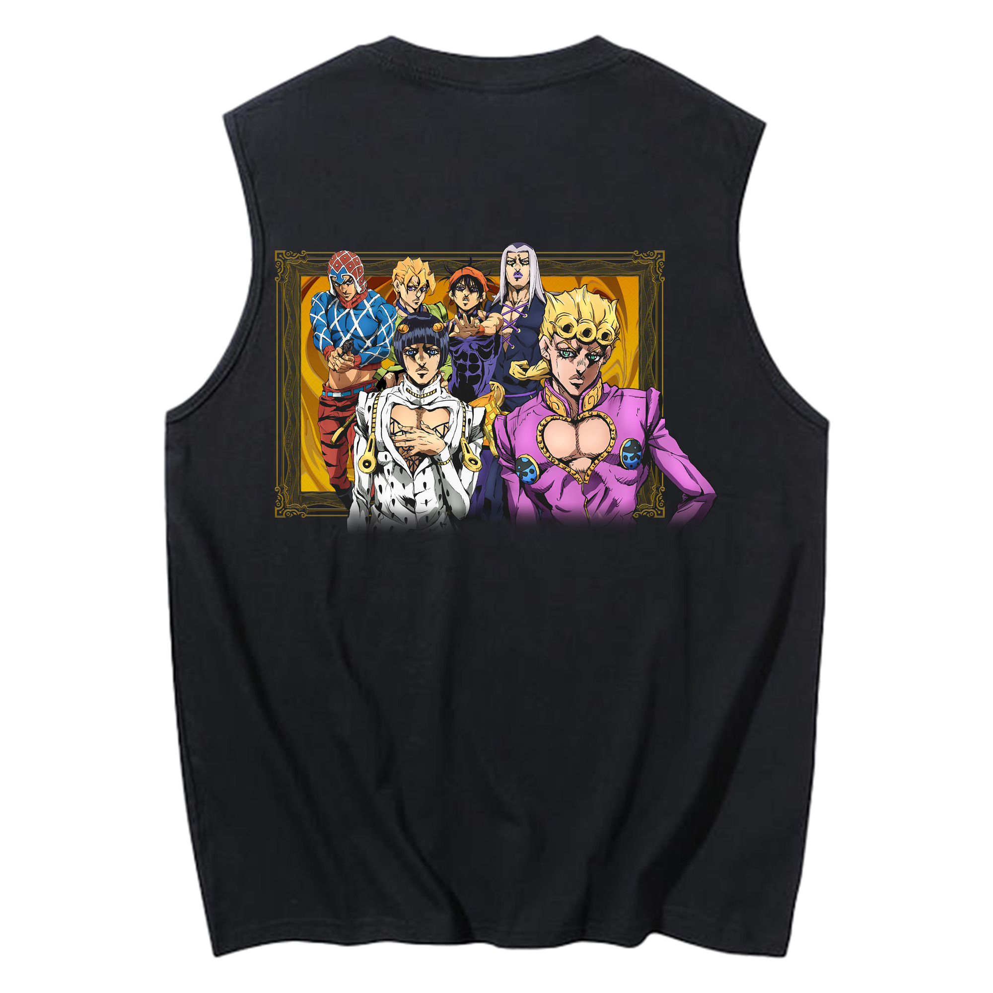 （画像用） ジョジョの奇妙な冒険 ジョルノ?ジョバァーナ JoJo's Bizarre Adventure Giorno Giovanna コットン100％タンクトップ（背面プリント）