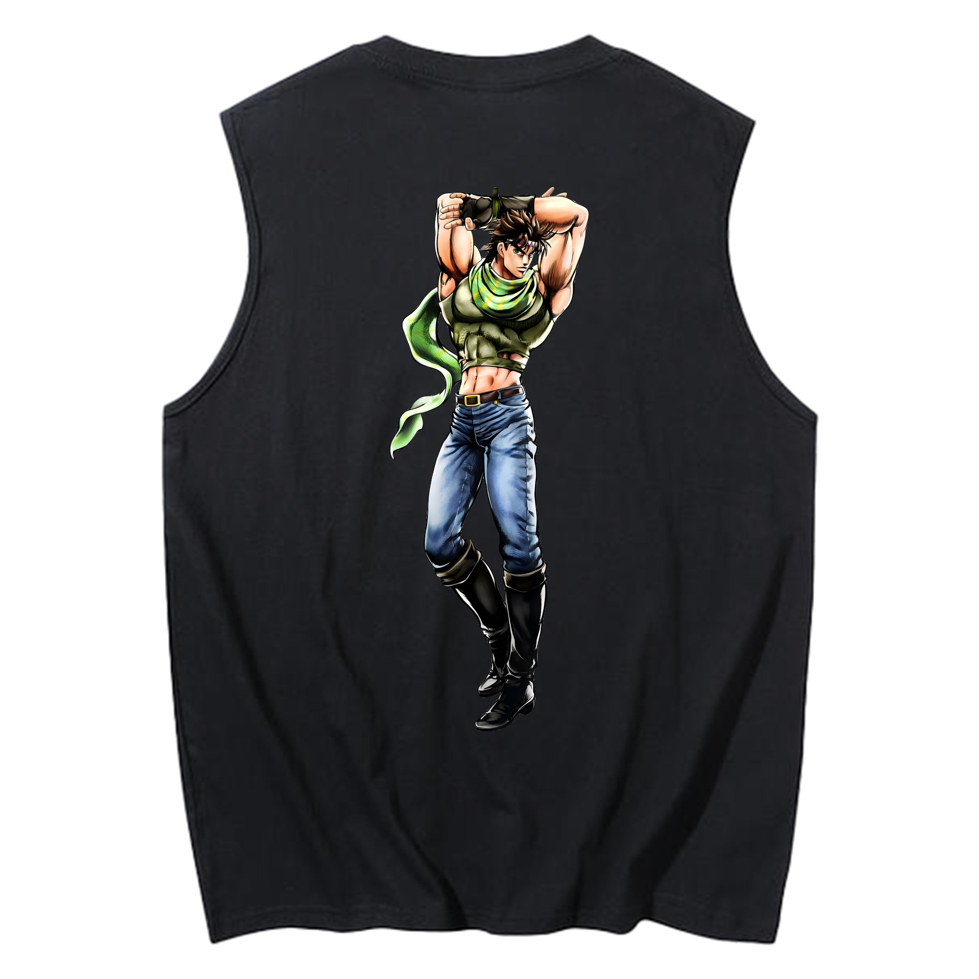 （画像用） ジョジョの奇妙な冒険 ジョセフ?ジョースター JoJo's Bizarre Adventure Joseph Joestar コットン100％タンクトップ（背面プリント）