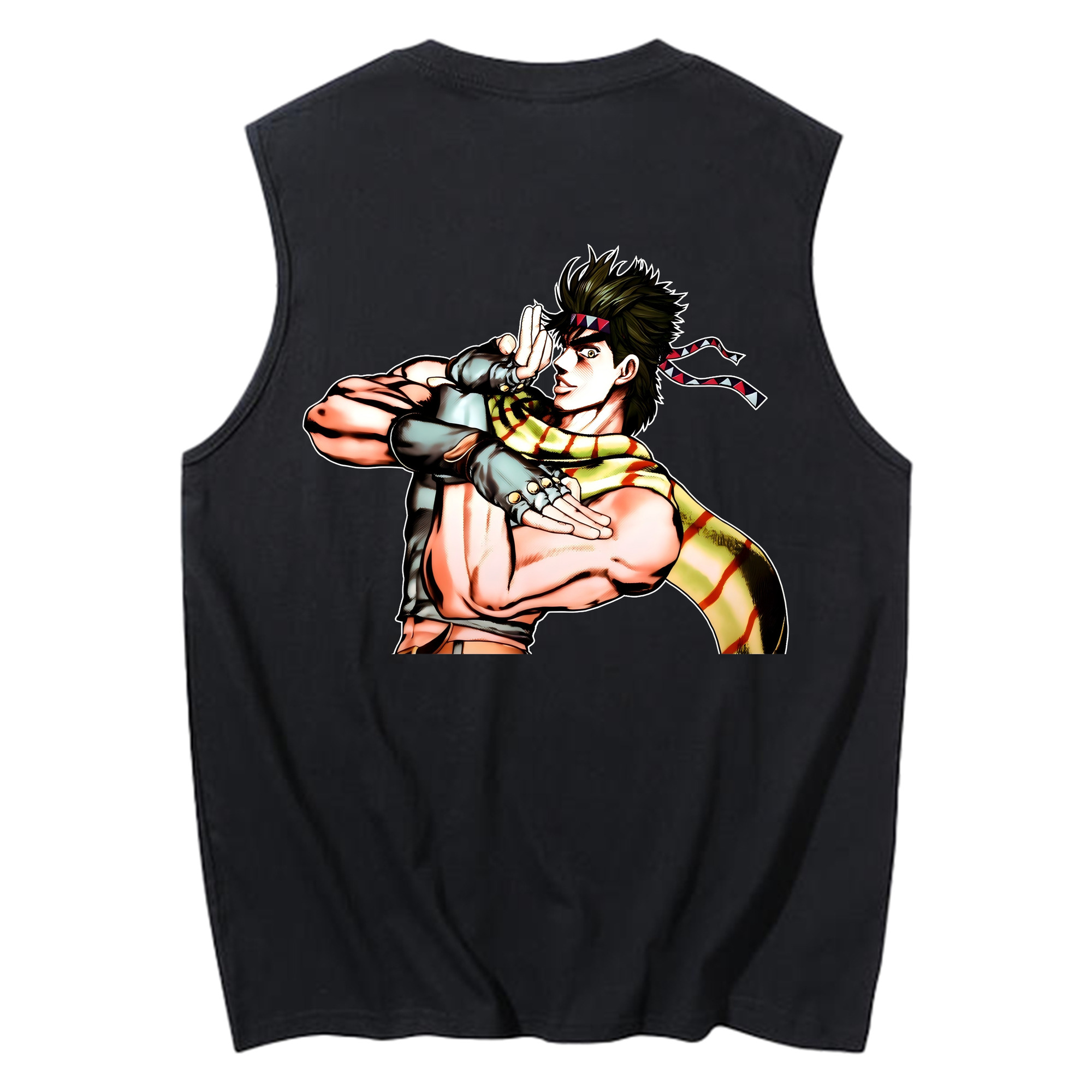 （画像用） ジョジョの奇妙な冒険 ジョセフ?ジョースター JoJo's Bizarre Adventure Joseph Joestar コットン100％タンクトップ（背面プリント）