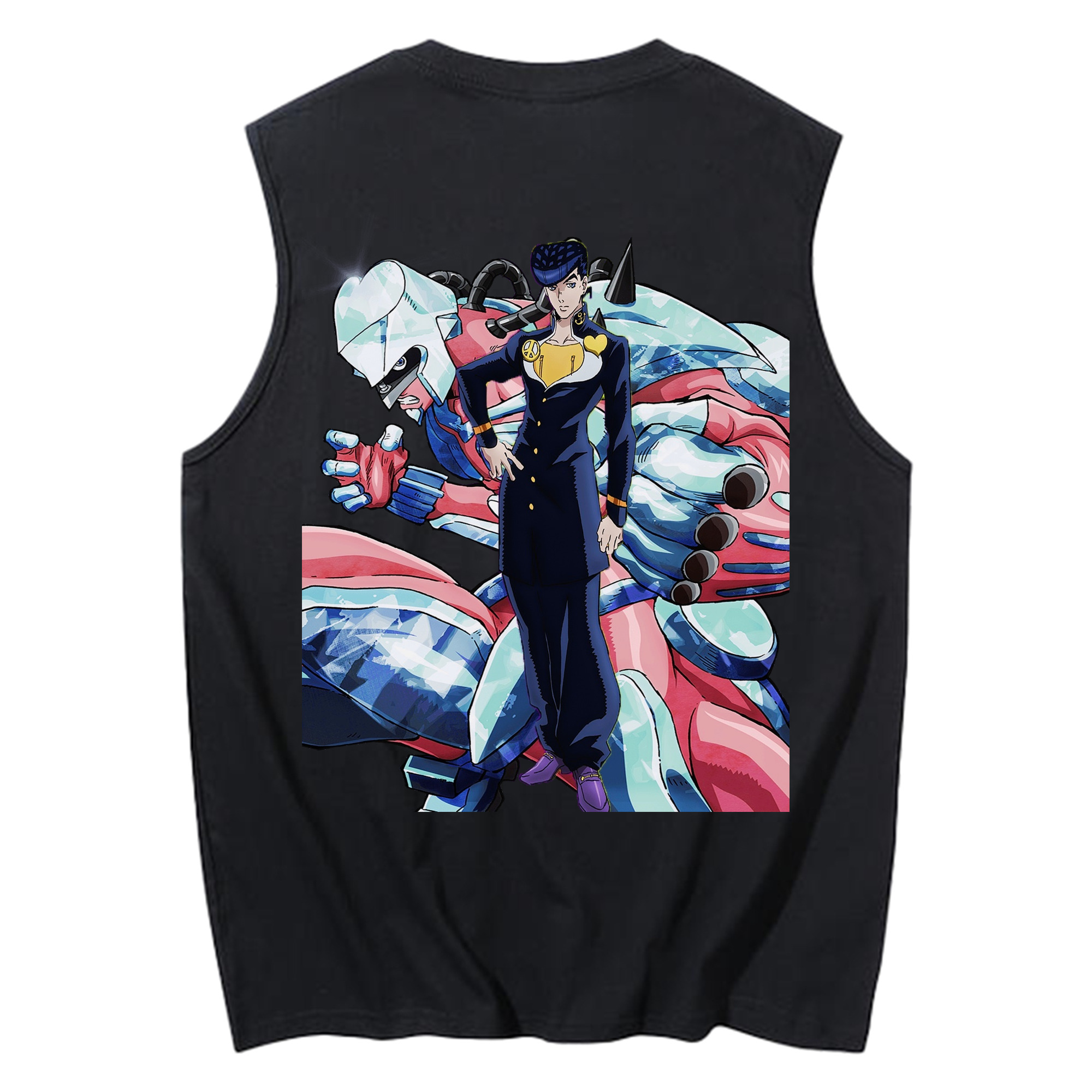（画像用） ジョジョの奇妙な冒険 ひがしかた じょうすけ JoJo's Bizarre Adventure Higashikata Josuke コットン100％タンクトップ（背面プリント）