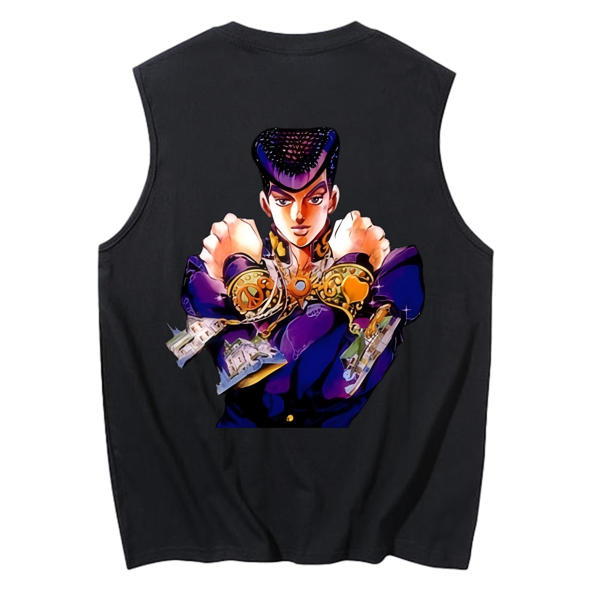 （画像用） ジョジョの奇妙な冒険 ひがしかた じょうすけ JoJo's Bizarre Adventure Higashikata Josuke コットン100％タンクトップ（背面プリント）