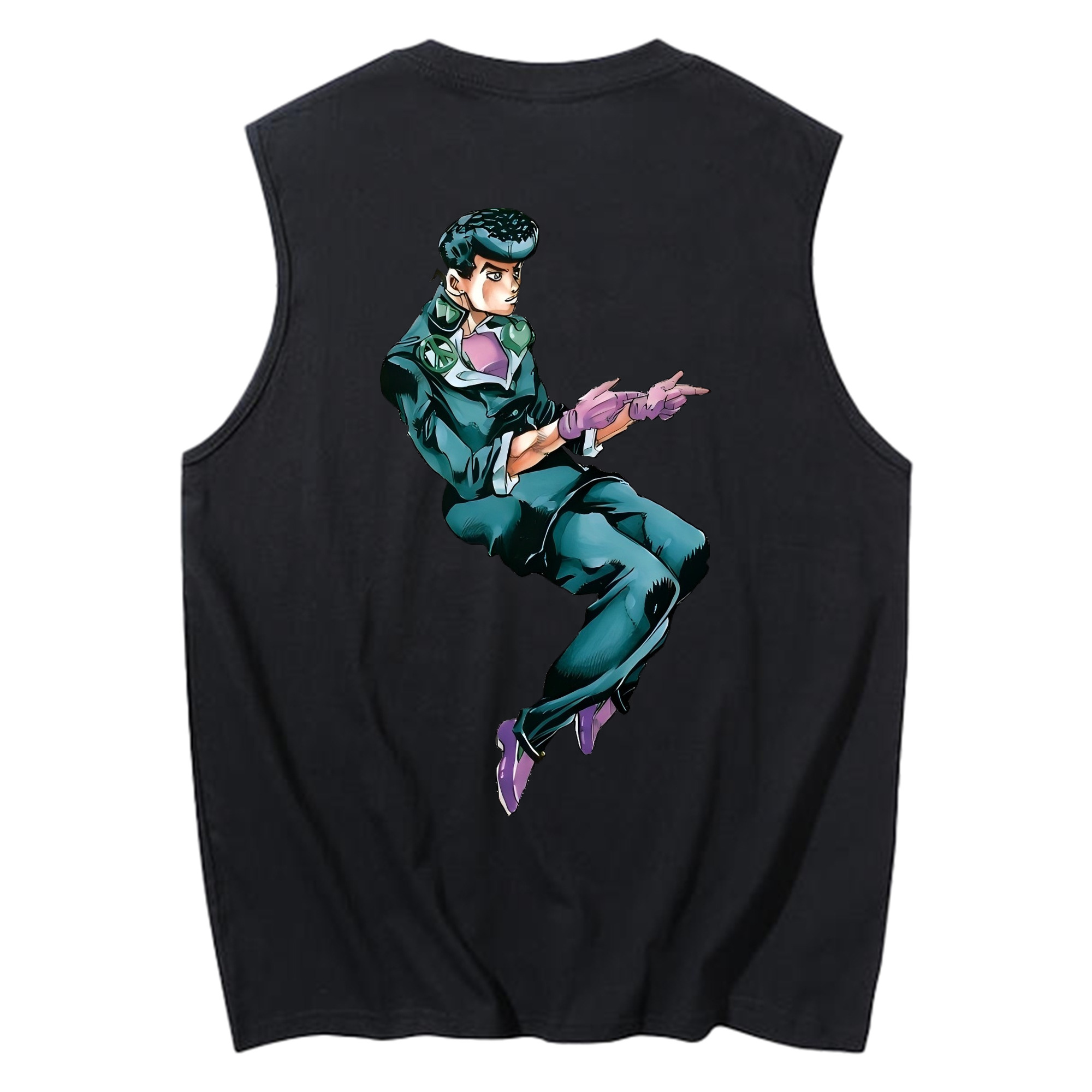 （画像用） ジョジョの奇妙な冒険 ひがしかた じょうすけ JoJo's Bizarre Adventure Higashikata Josuke コットン100％タンクトップ（背面プリント）