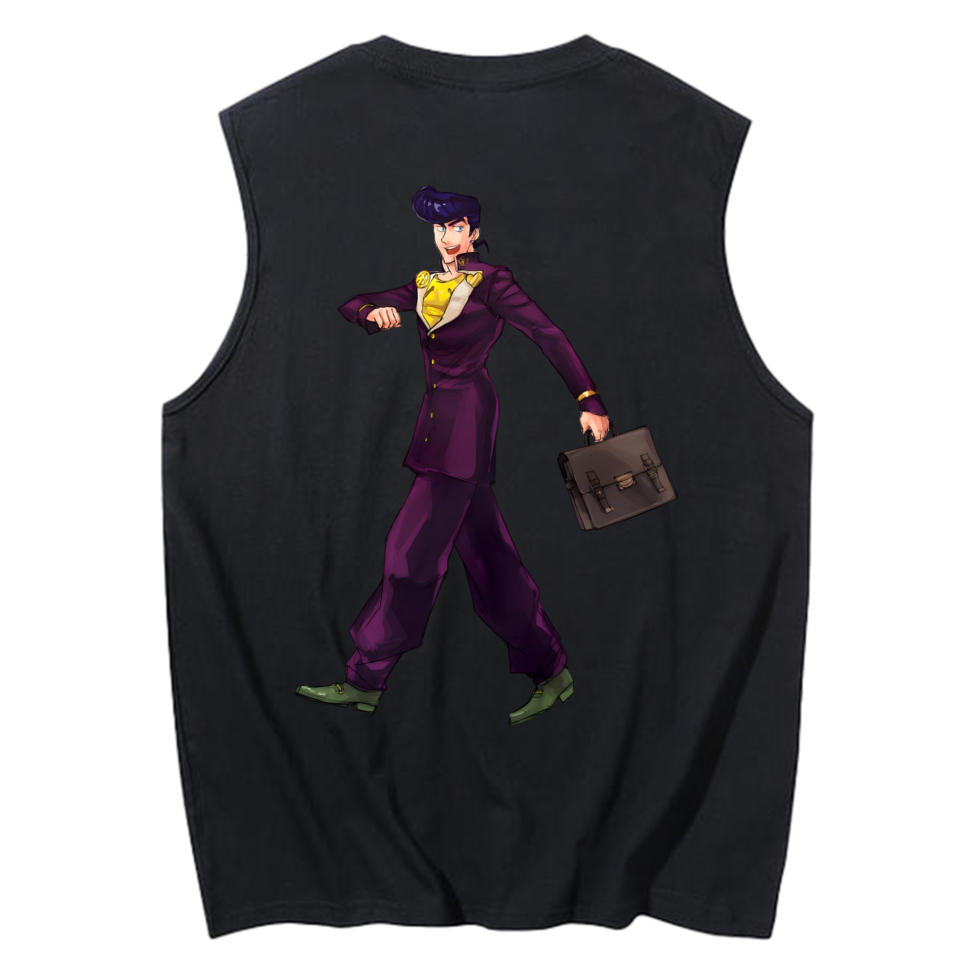 （画像用） ジョジョの奇妙な冒険 ひがしかた じょうすけ JoJo's Bizarre Adventure Higashikata Josuke コットン100％タンクトップ（背面プリント）