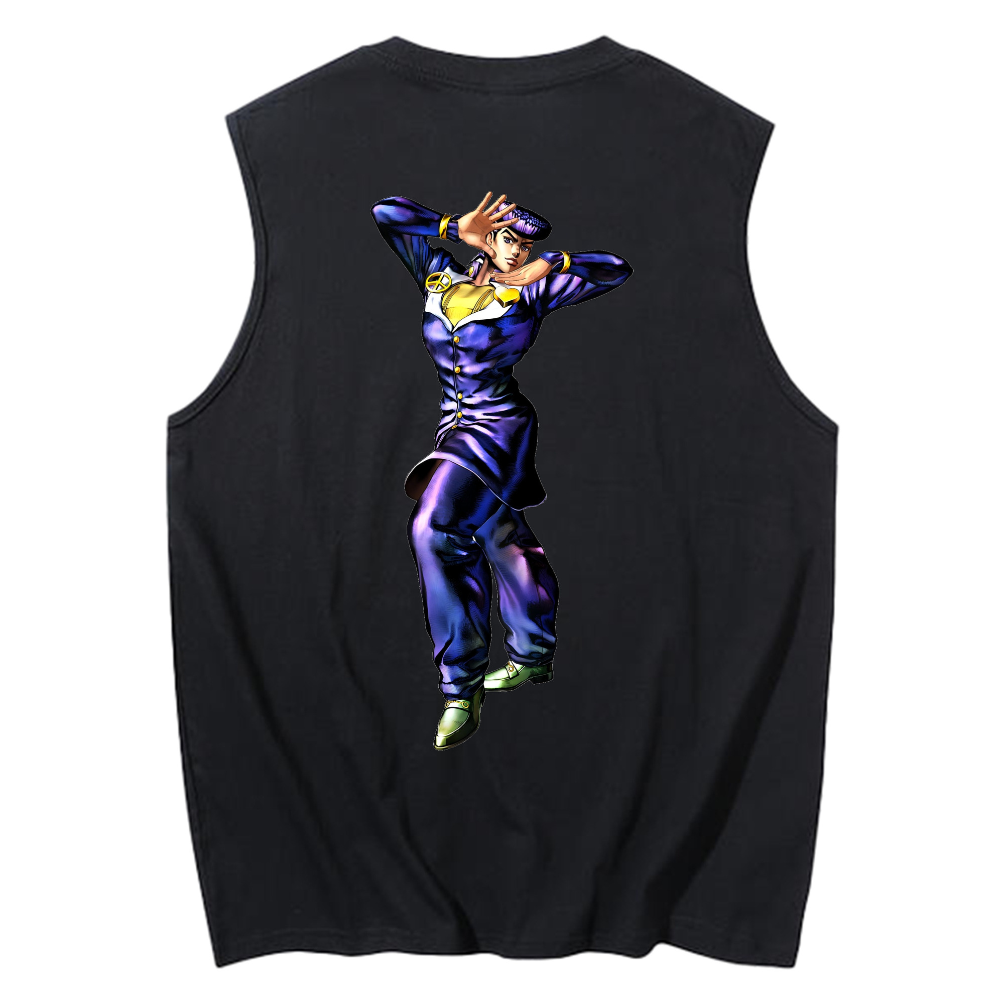 （画像用） ジョジョの奇妙な冒険 ひがしかた じょうすけ JoJo's Bizarre Adventure Higashikata Josuke コットン100％タンクトップ（背面プリント）