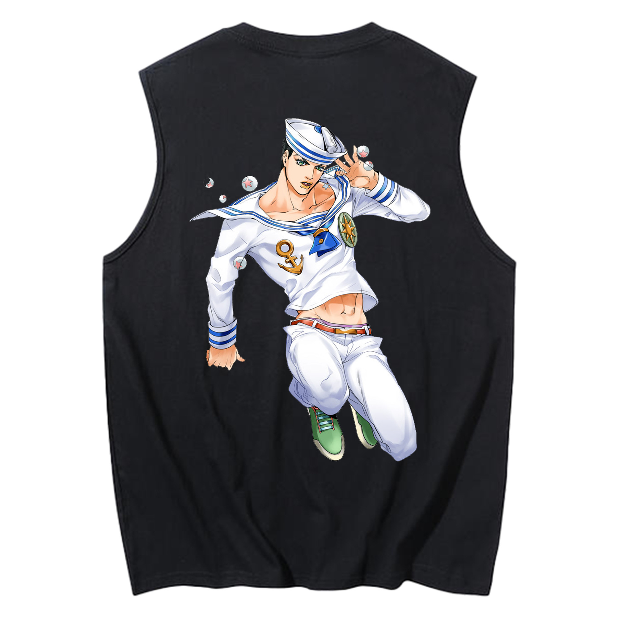 （画像用） ジョジョの奇妙な冒険 東方定助 JoJo's Bizarre Adventure Higashikata Josuke コットン100％タンクトップ（背面プリント）