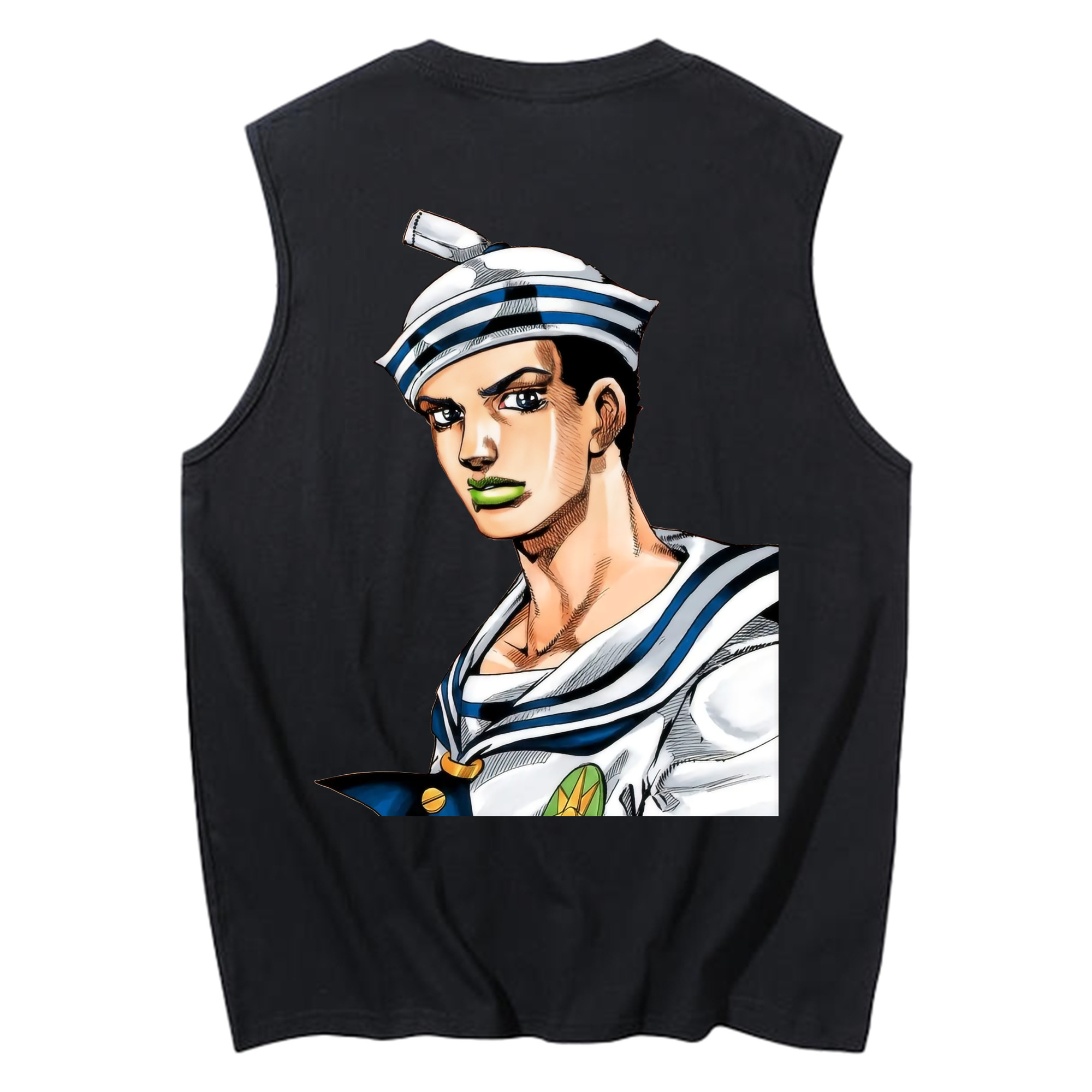 （画像用） ジョジョの奇妙な冒険 東方定助 JoJo's Bizarre Adventure Higashikata Josuke コットン100％タンクトップ（背面プリント）