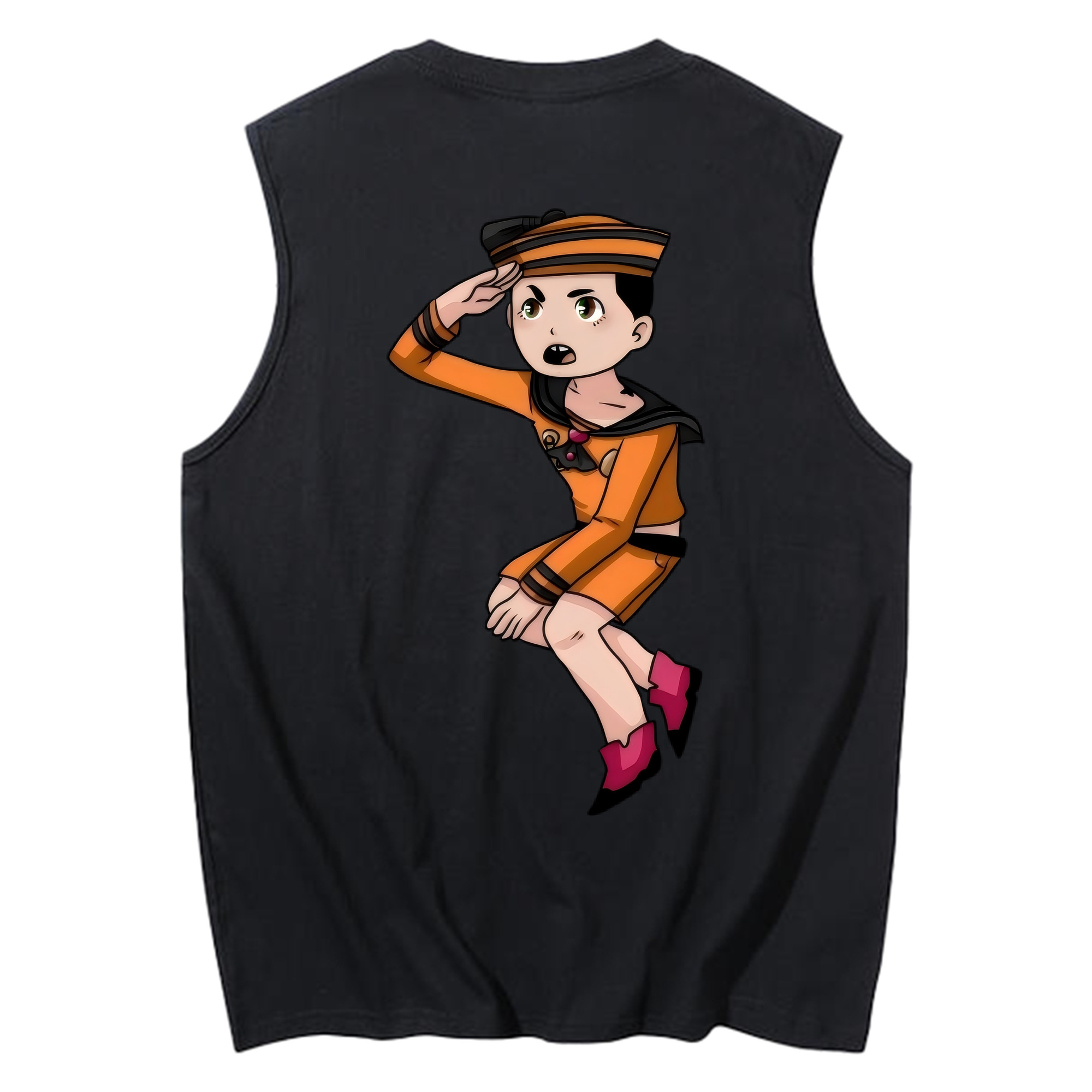 （画像用） ジョジョの奇妙な冒険 東方定助 JoJo's Bizarre Adventure Higashikata Josuke コットン100％タンクトップ（背面プリント）
