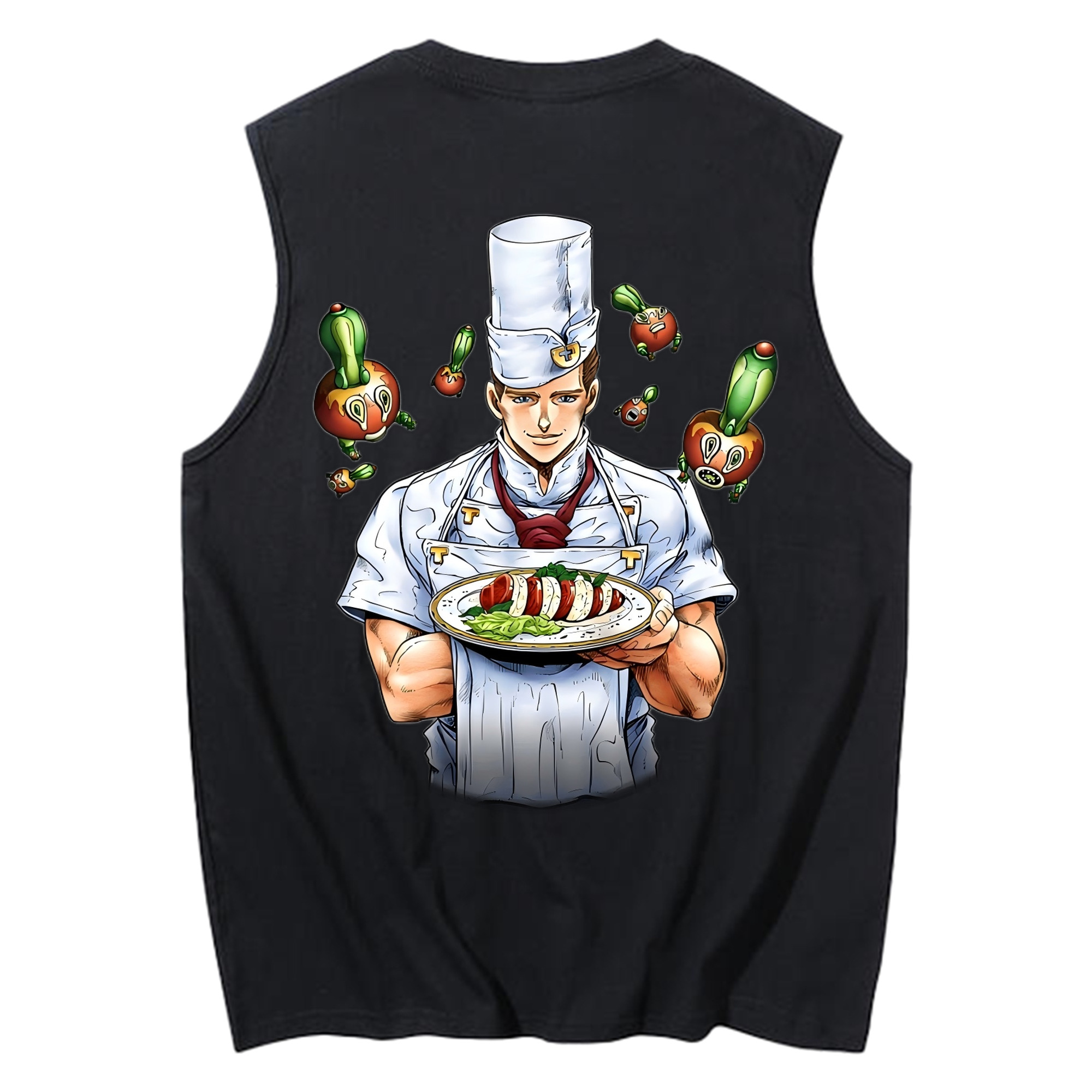 （画像用） ジョジョの奇妙な冒険 Tonio Trussardi JoJo's Bizarre Adventure トニオ?トラッサルディ コットン100％タンクトップ（背面プリント）