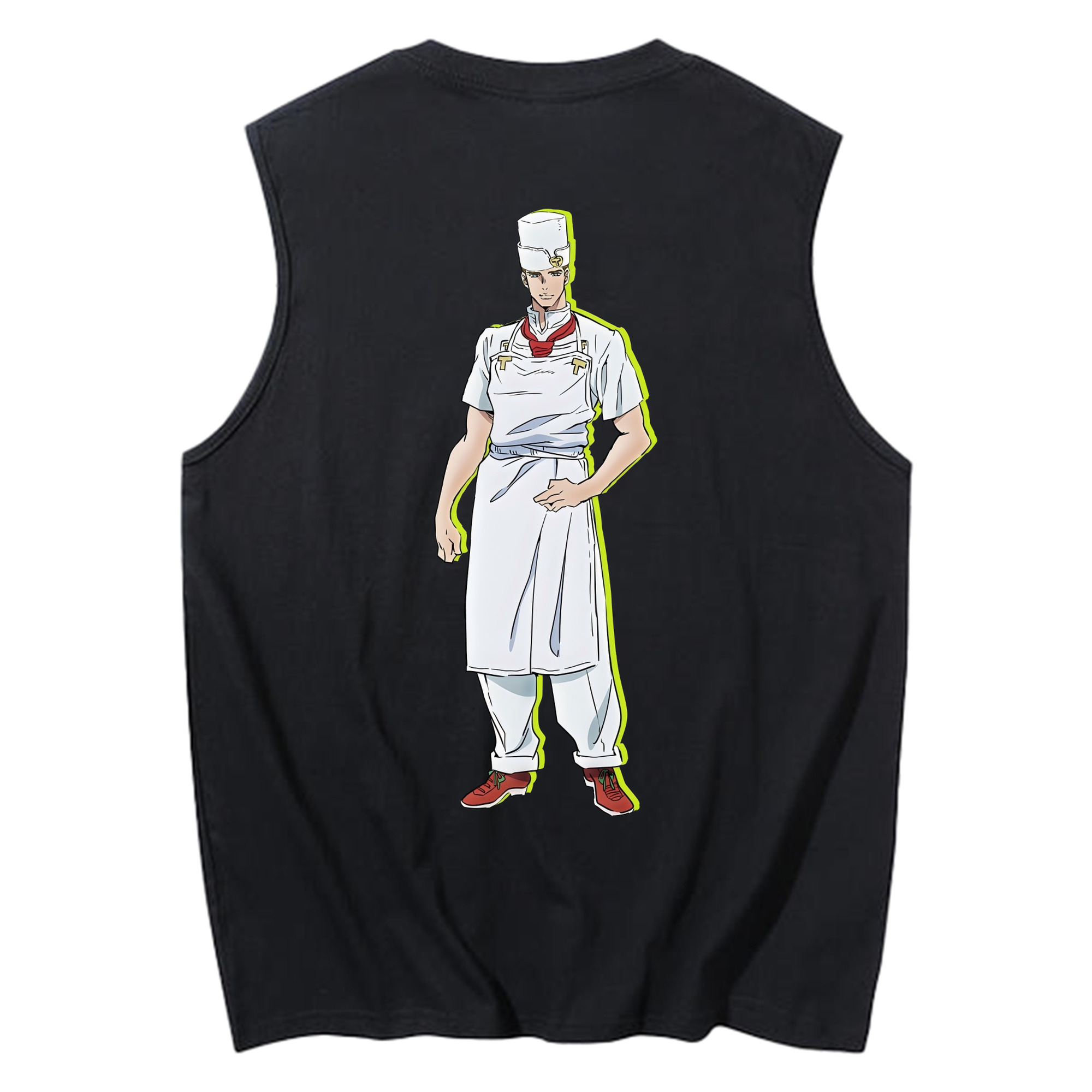 （画像用） ジョジョの奇妙な冒険 Tonio Trussardi JoJo's Bizarre Adventure トニオ?トラッサルディ コットン100％タンクトップ（背面プリント）