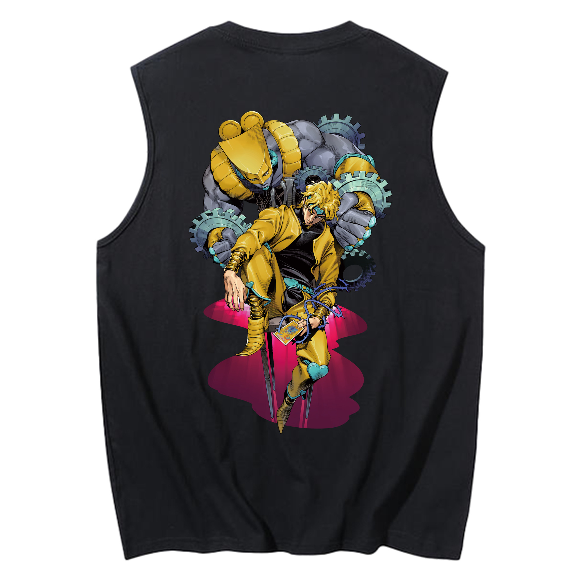 （画像用） ジョジョの奇妙な冒険 ディオ?ブランドー JoJo's Bizarre Adventure Dio Brando コットン100％タンクトップ（背面プリント）