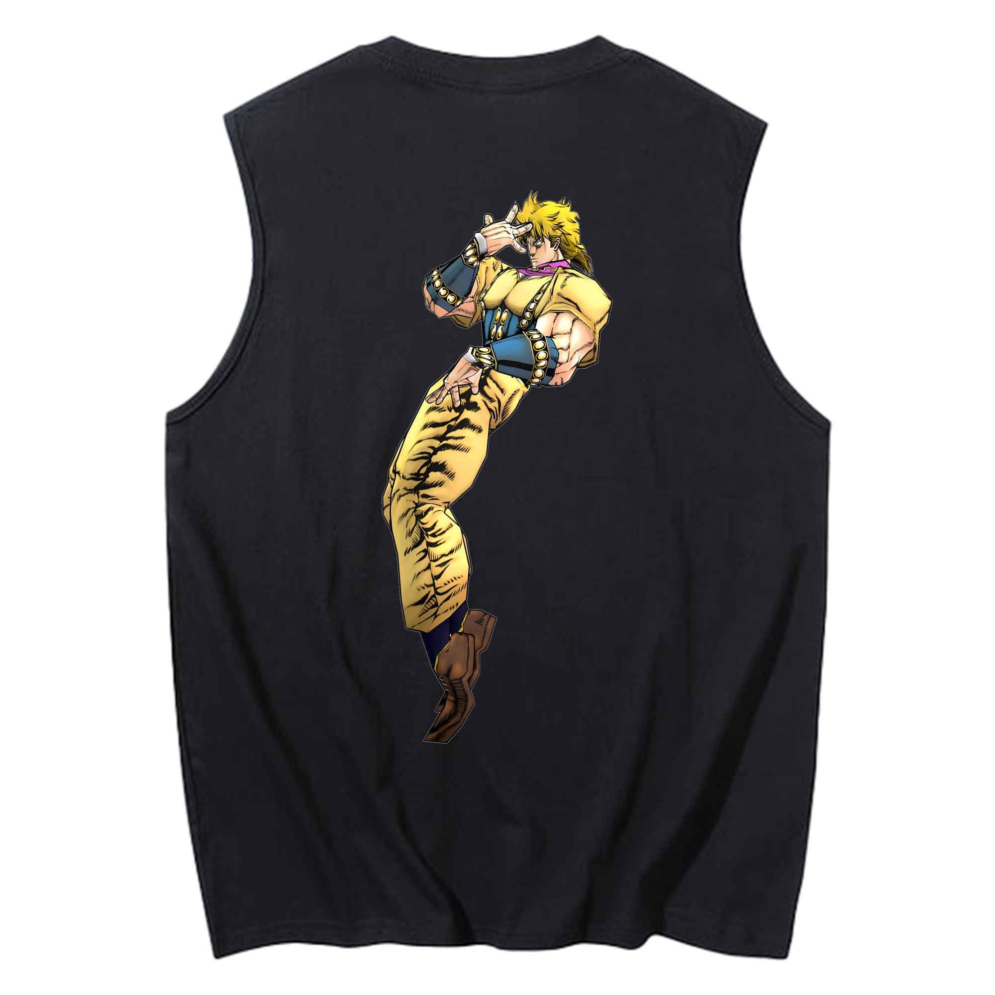 （画像用） ジョジョの奇妙な冒険 ディオ?ブランドー JoJo's Bizarre Adventure Dio Brando コットン100％タンクトップ（背面プリント）