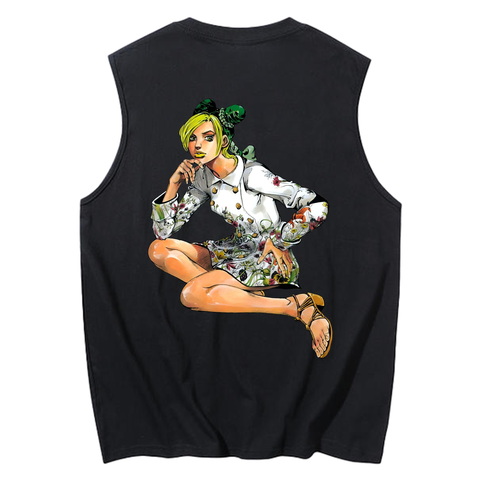 （画像用） "ジョジョの奇妙な冒険 くうじょう ジョリーン JoJo's Bizarre Adventure Jolyne Cujoh " コットン100％タンクトップ（背面プリント）