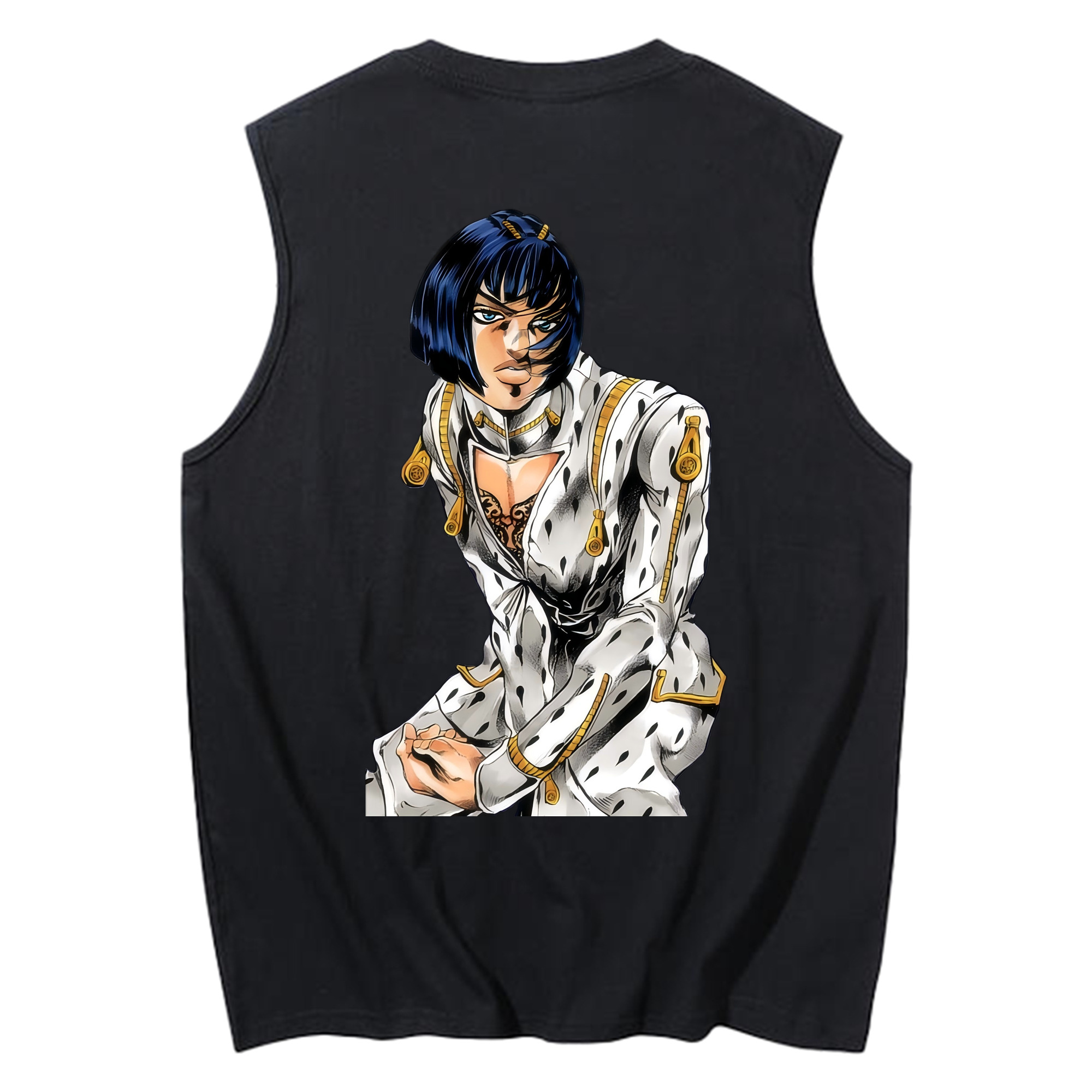 （画像用） ジョジョの奇妙な冒険 ブローノ?ブチャラティ JoJo's Bizarre Adventure Bruno Bucciarati コットン100％タンクトップ（背面プリント）