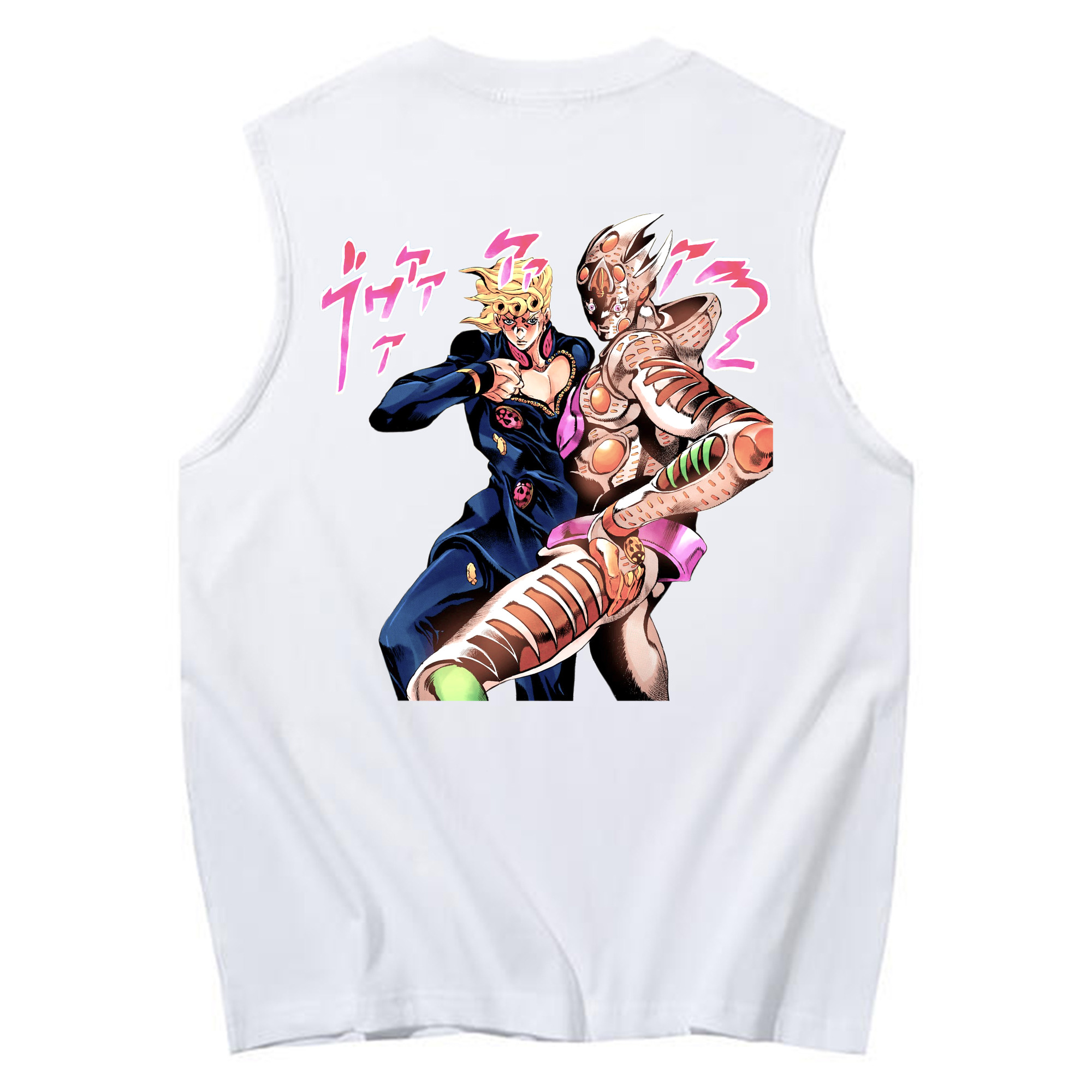 （画像用） ジョジョの奇妙な冒険 ジョルノ?ジョバァーナ JoJo's Bizarre Adventure Giorno Giovanna コットン100％タンクトップ（背面プリント）