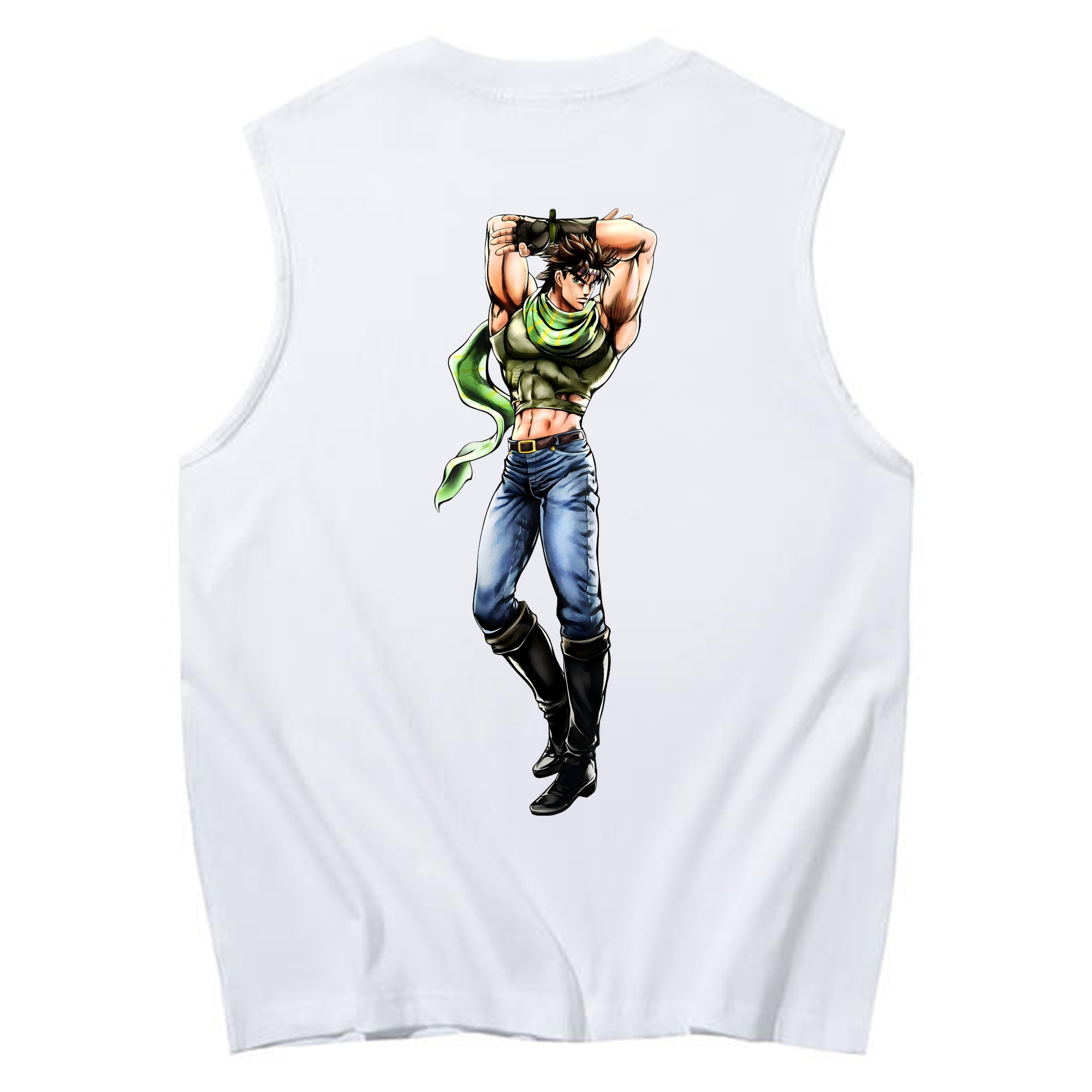（画像用） ジョジョの奇妙な冒険 ジョセフ?ジョースター JoJo's Bizarre Adventure Joseph Joestar コットン100％タンクトップ（背面プリント）
