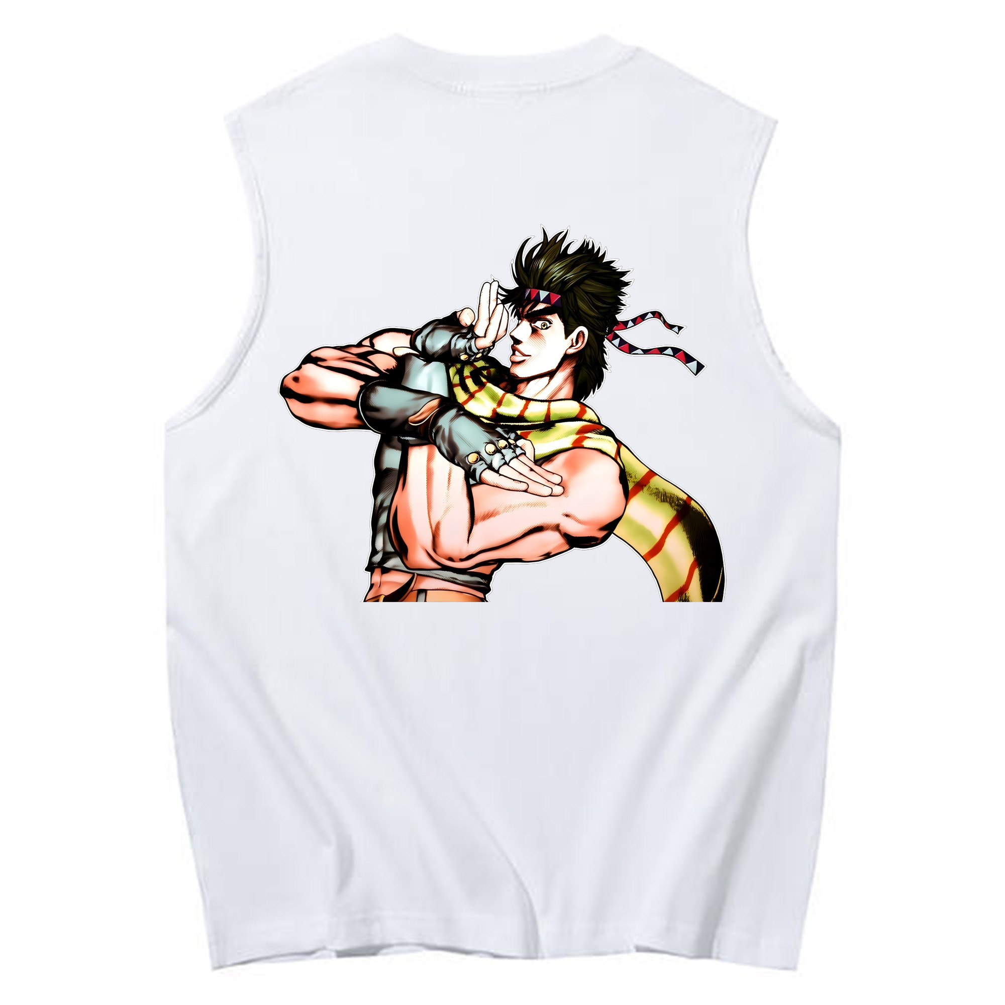 （画像用） ジョジョの奇妙な冒険 ジョセフ?ジョースター JoJo's Bizarre Adventure Joseph Joestar コットン100％タンクトップ（背面プリント）