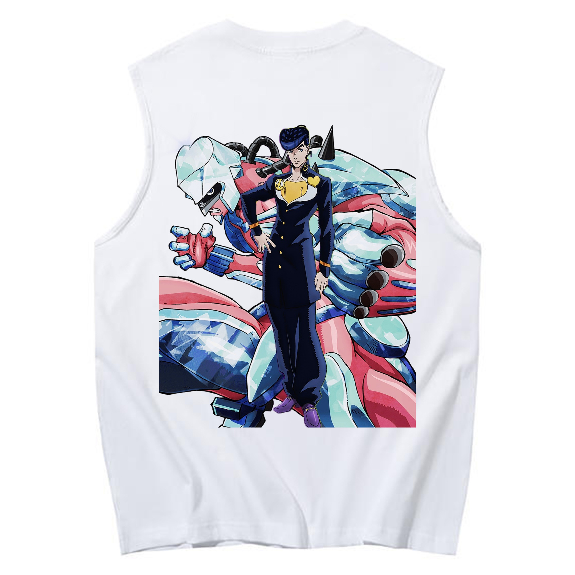 （画像用） ジョジョの奇妙な冒険 ひがしかた じょうすけ JoJo's Bizarre Adventure Higashikata Josuke コットン100％タンクトップ（背面プリント）