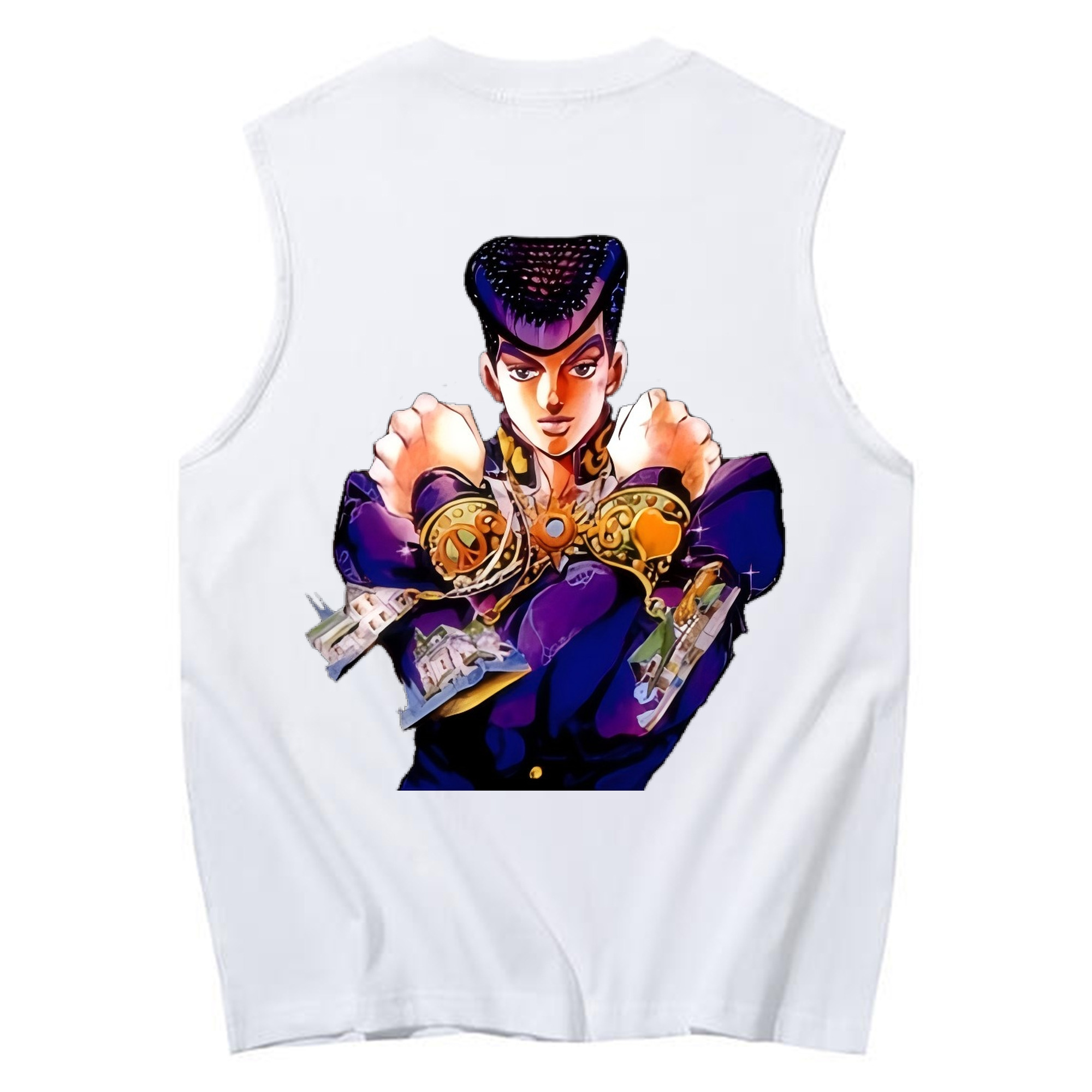 （画像用） ジョジョの奇妙な冒険 ひがしかた じょうすけ JoJo's Bizarre Adventure Higashikata Josuke コットン100％タンクトップ（背面プリント）