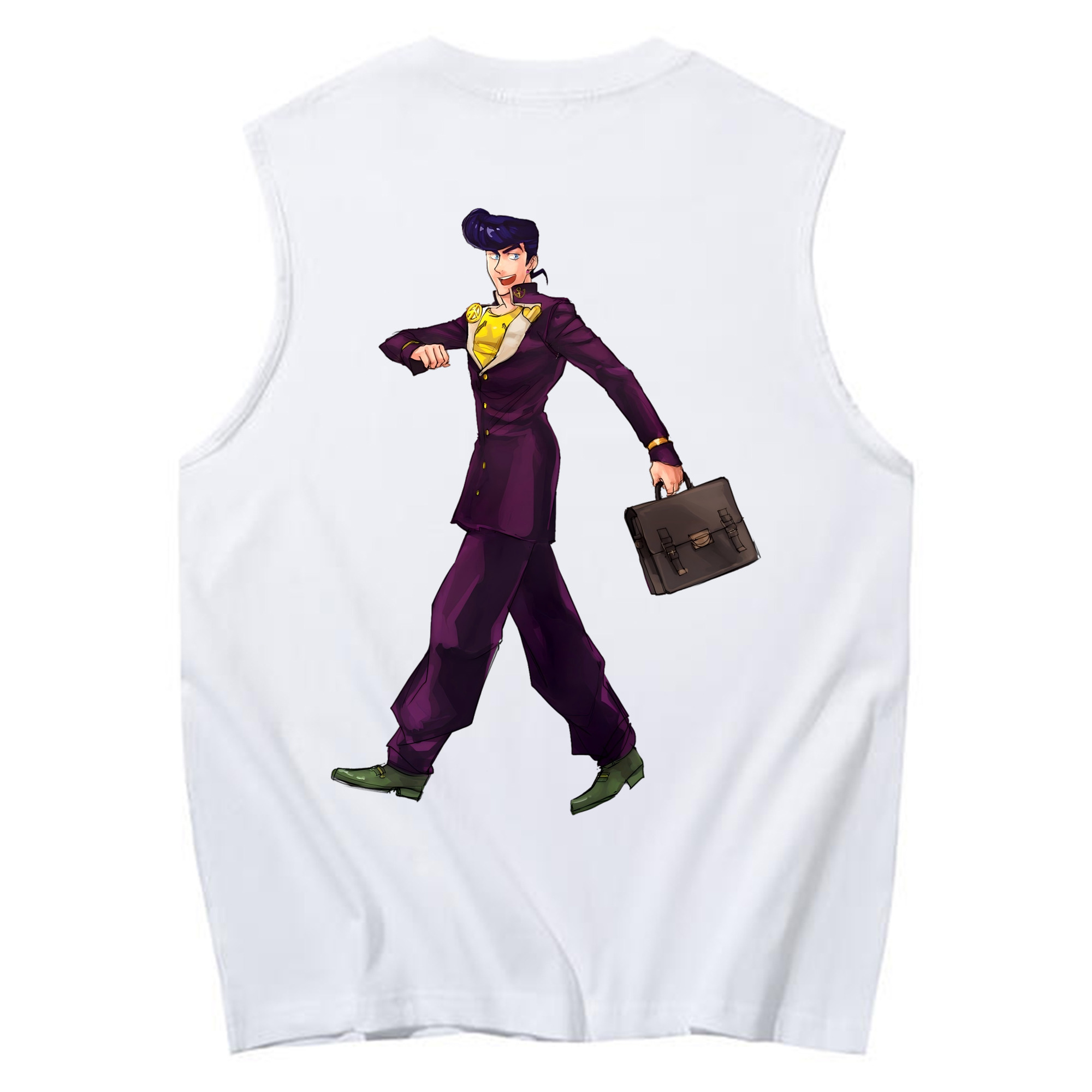（画像用） ジョジョの奇妙な冒険 ひがしかた じょうすけ JoJo's Bizarre Adventure Higashikata Josuke コットン100％タンクトップ（背面プリント）