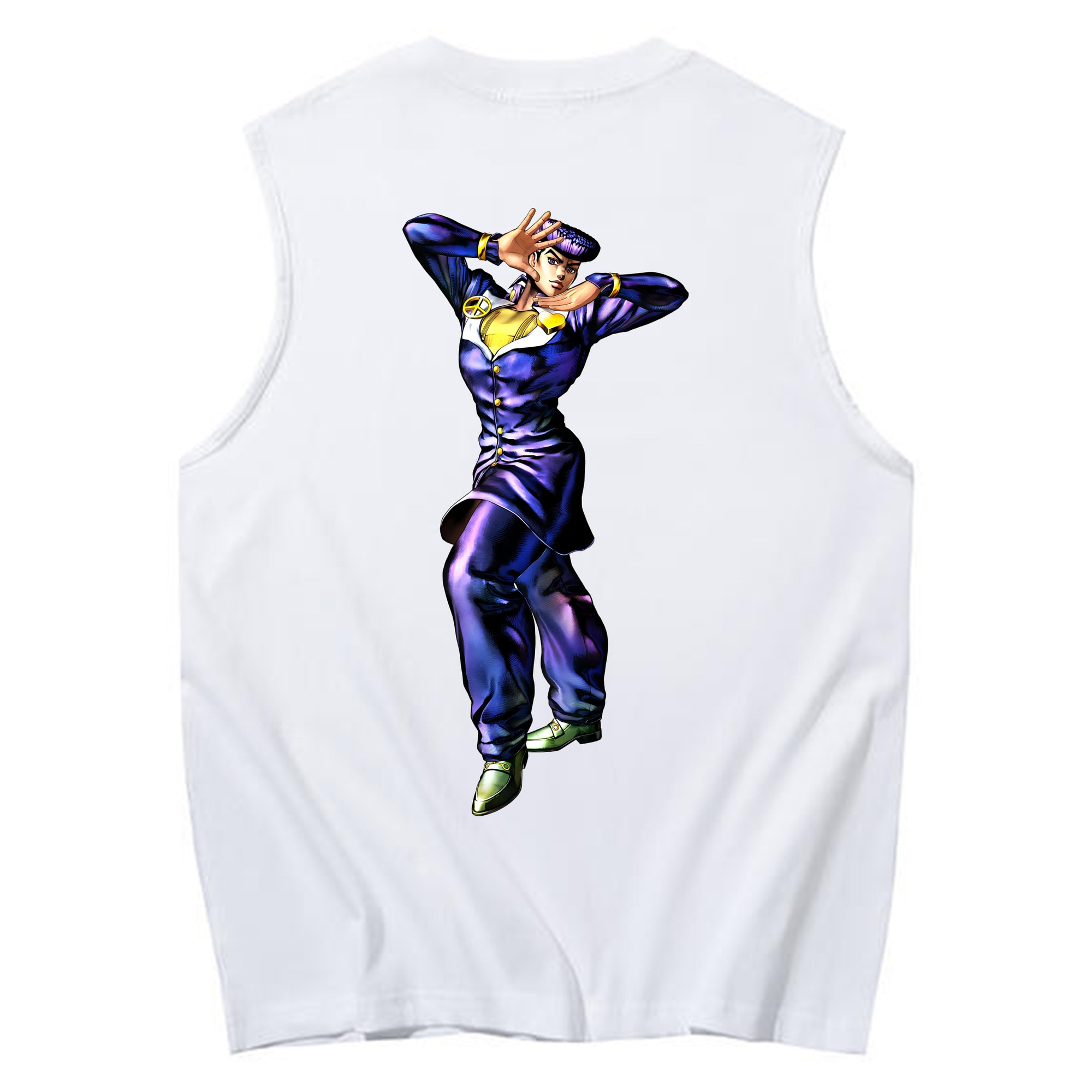 （画像用） ジョジョの奇妙な冒険 ひがしかた じょうすけ JoJo's Bizarre Adventure Higashikata Josuke コットン100％タンクトップ（背面プリント）