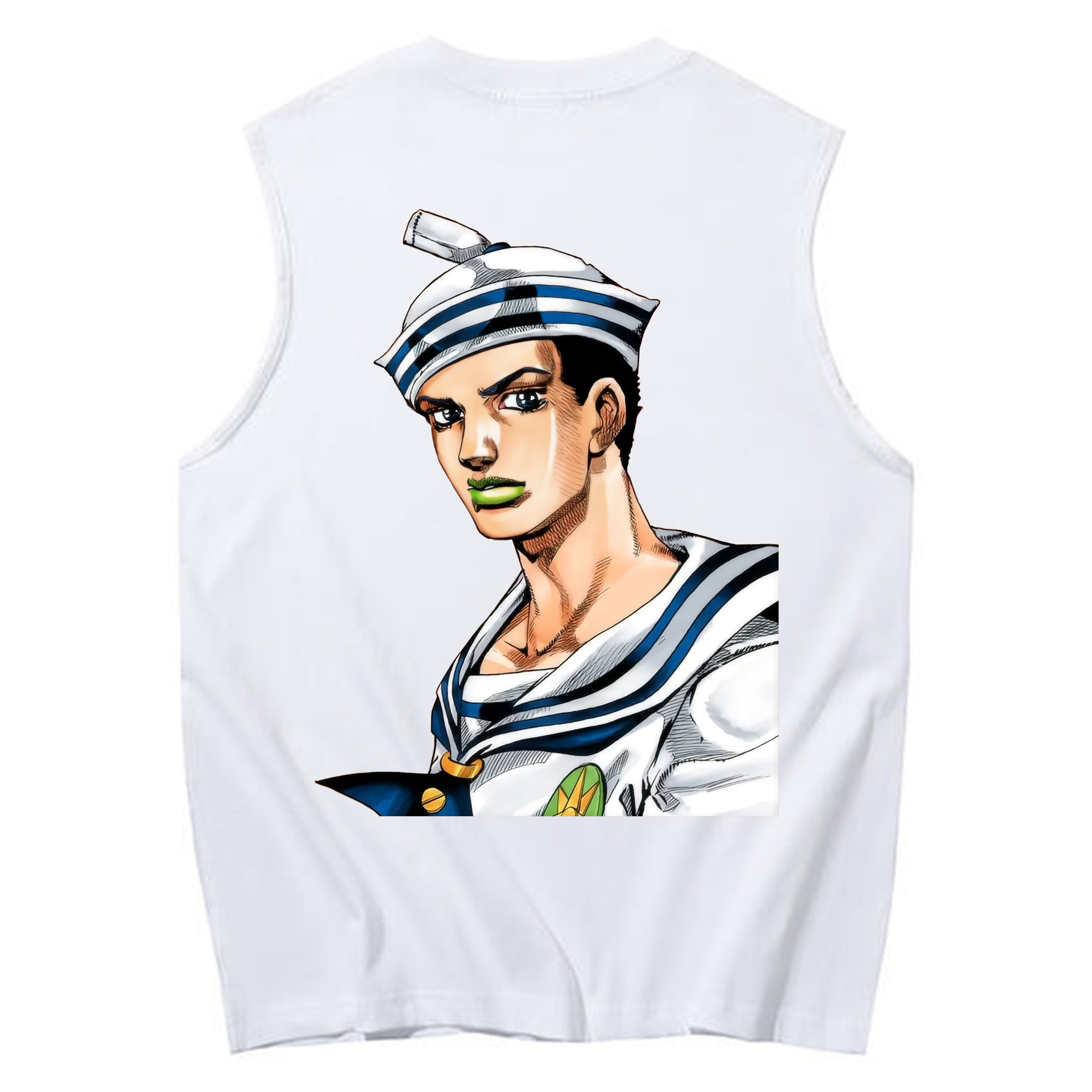 （画像用） ジョジョの奇妙な冒険 東方定助 JoJo's Bizarre Adventure Higashikata Josuke コットン100％タンクトップ（背面プリント）