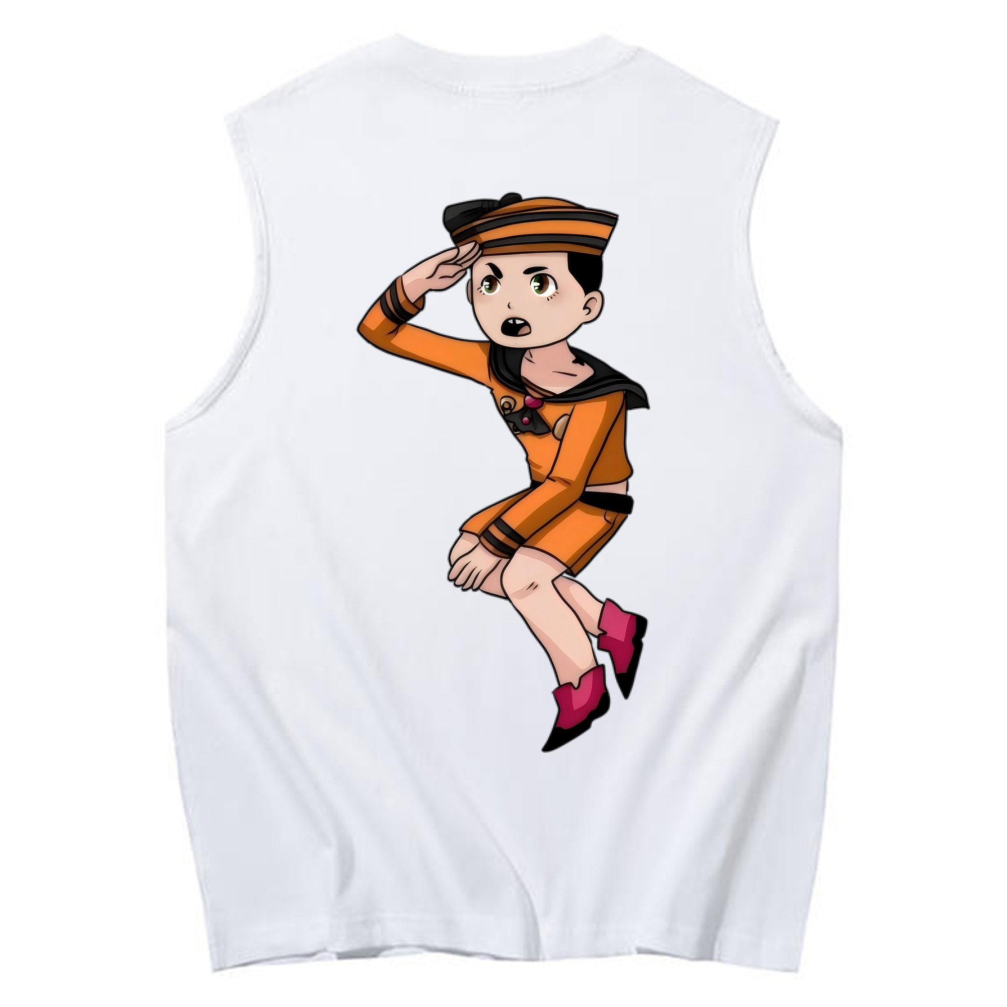 （画像用） ジョジョの奇妙な冒険 東方定助 JoJo's Bizarre Adventure Higashikata Josuke コットン100％タンクトップ（背面プリント）
