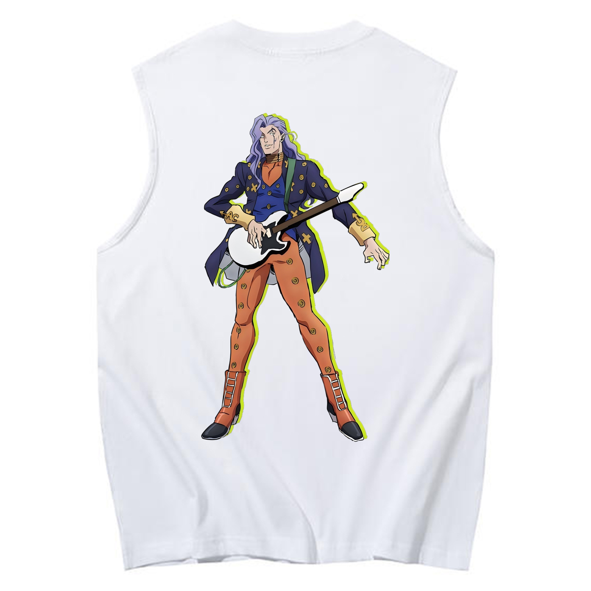 （画像用） ジョジョの奇妙な冒険 おといし あきら JoJo's Bizarre Adventure Akira Otoishi コットン100％タンクトップ（背面プリント）