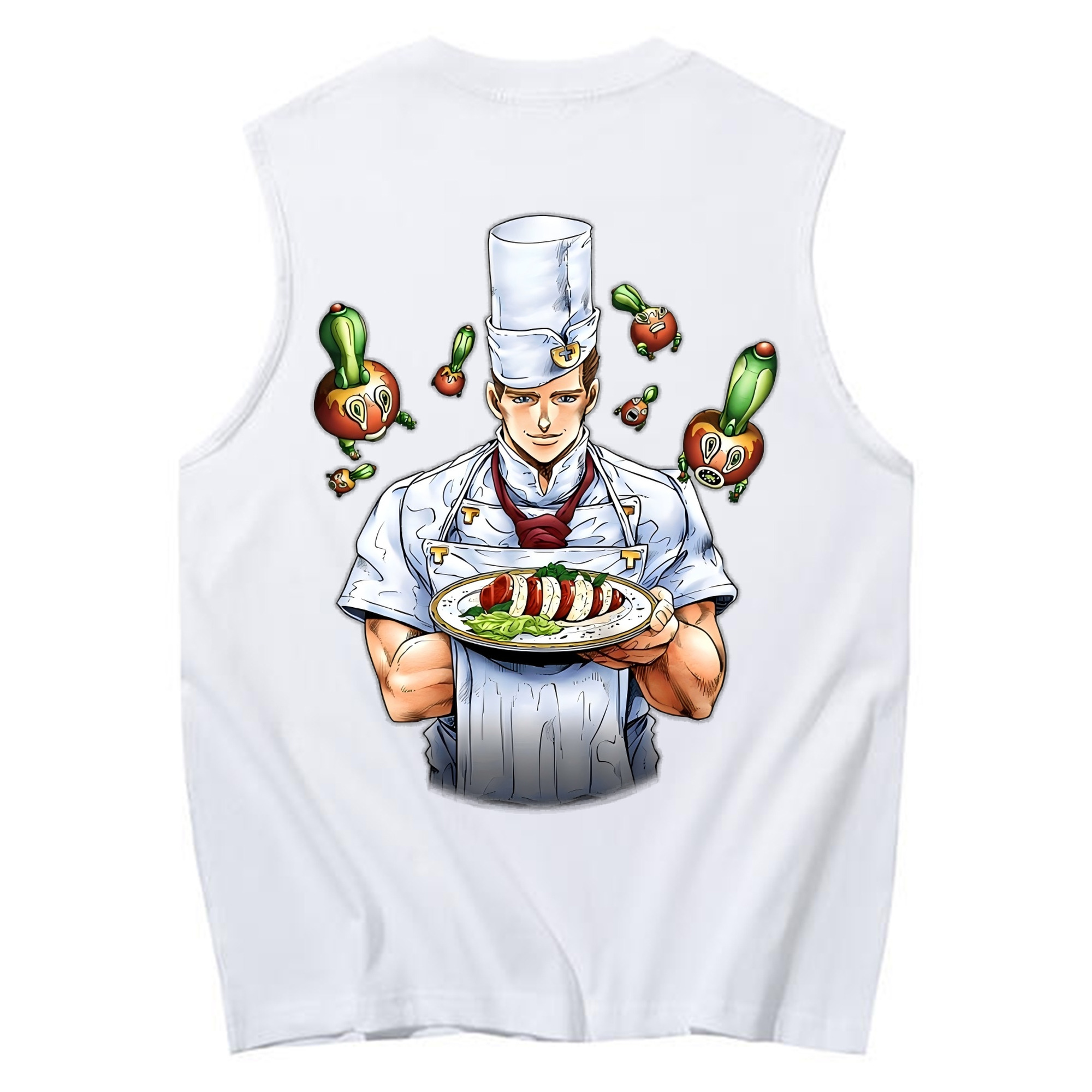 （画像用） ジョジョの奇妙な冒険 Tonio Trussardi JoJo's Bizarre Adventure トニオ?トラッサルディ コットン100％タンクトップ（背面プリント）