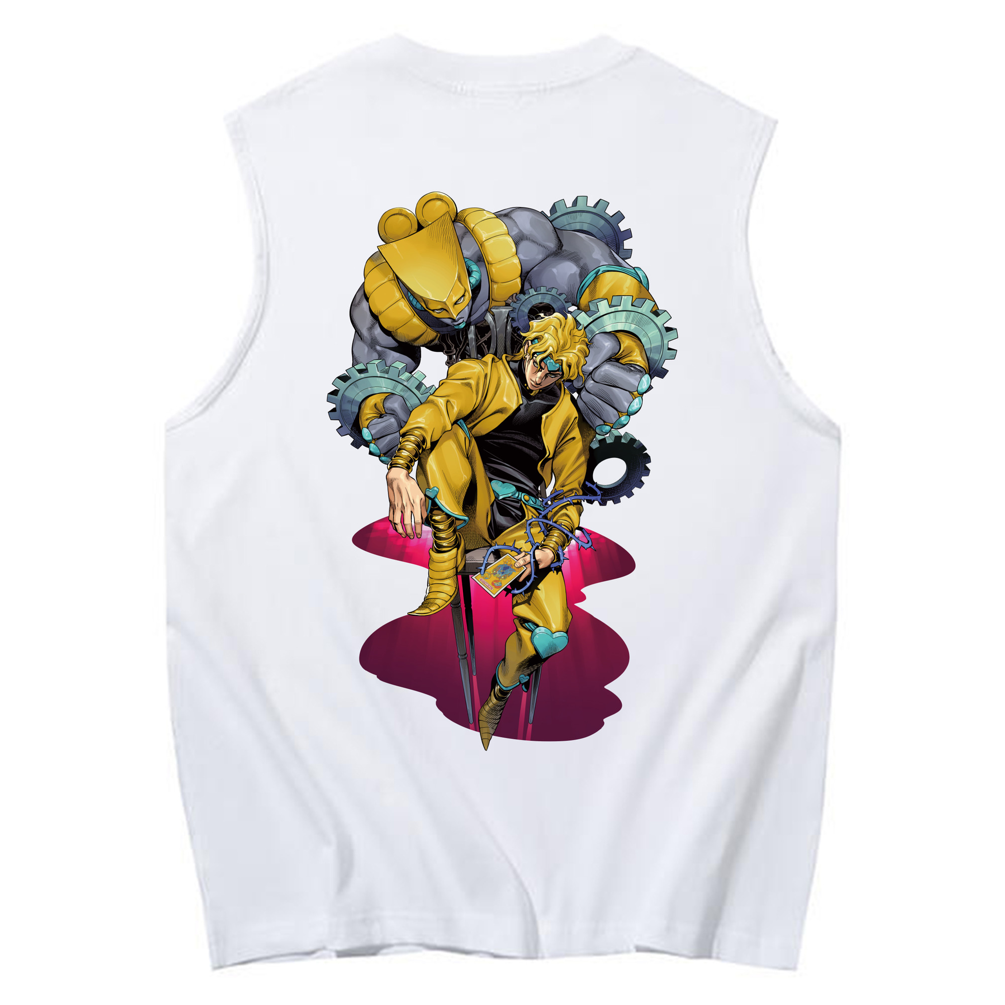 （画像用） ジョジョの奇妙な冒険 ディオ?ブランドー JoJo's Bizarre Adventure Dio Brando コットン100％タンクトップ（背面プリント）