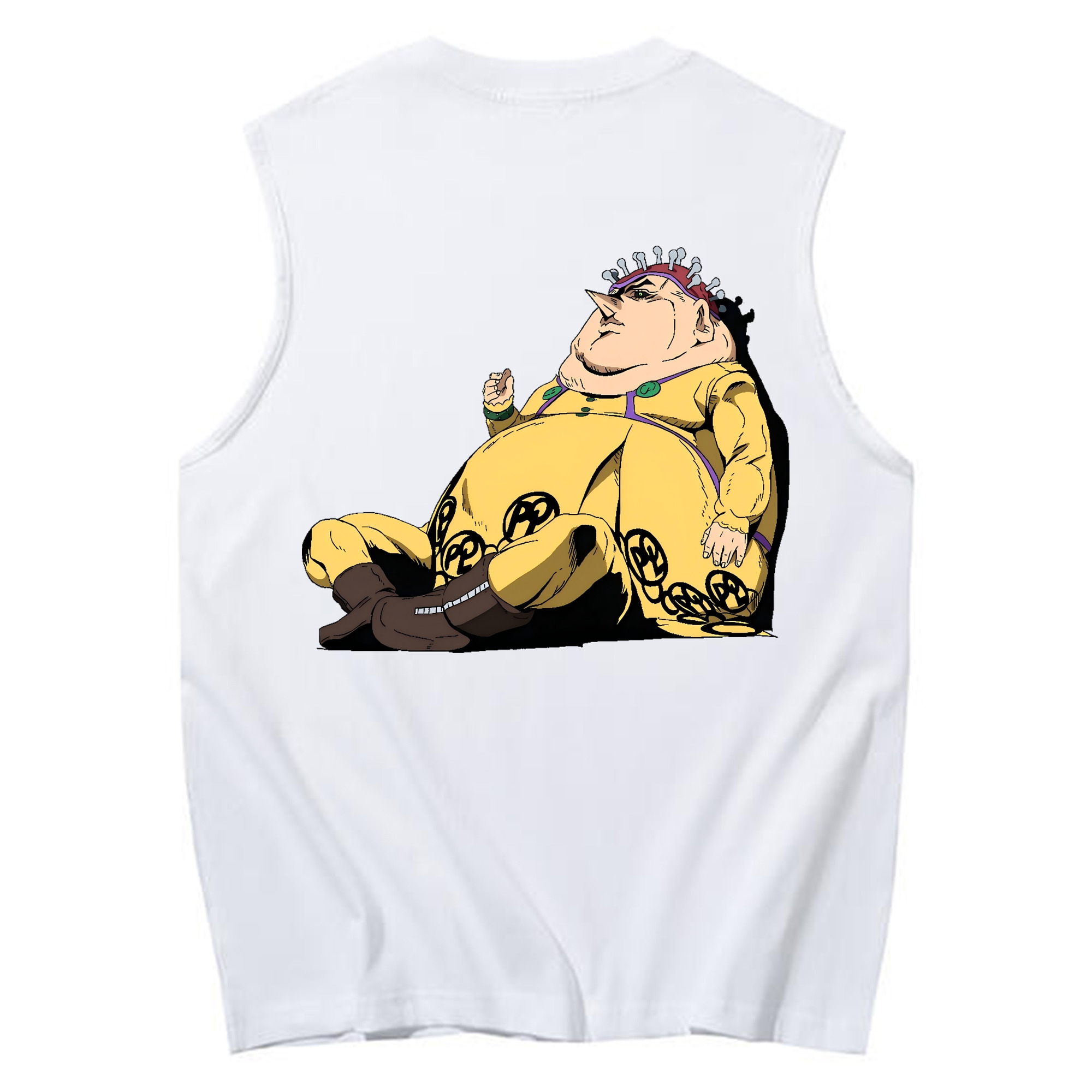（画像用） ジョジョの奇妙な冒険 ポルポ JoJo's Bizarre Adventure Polpo コットン100％タンクトップ（背面プリント）