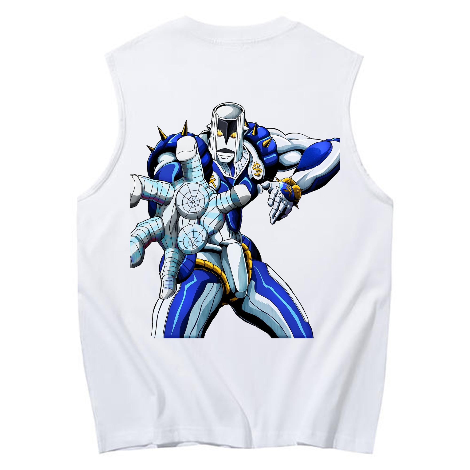（画像用） ジョジョの奇妙な冒険 虹村億泰 にじむら おくやす JoJo's Bizarre Adventure Nijimura Okuyasu コットン100％タンクトップ（背面プリント）