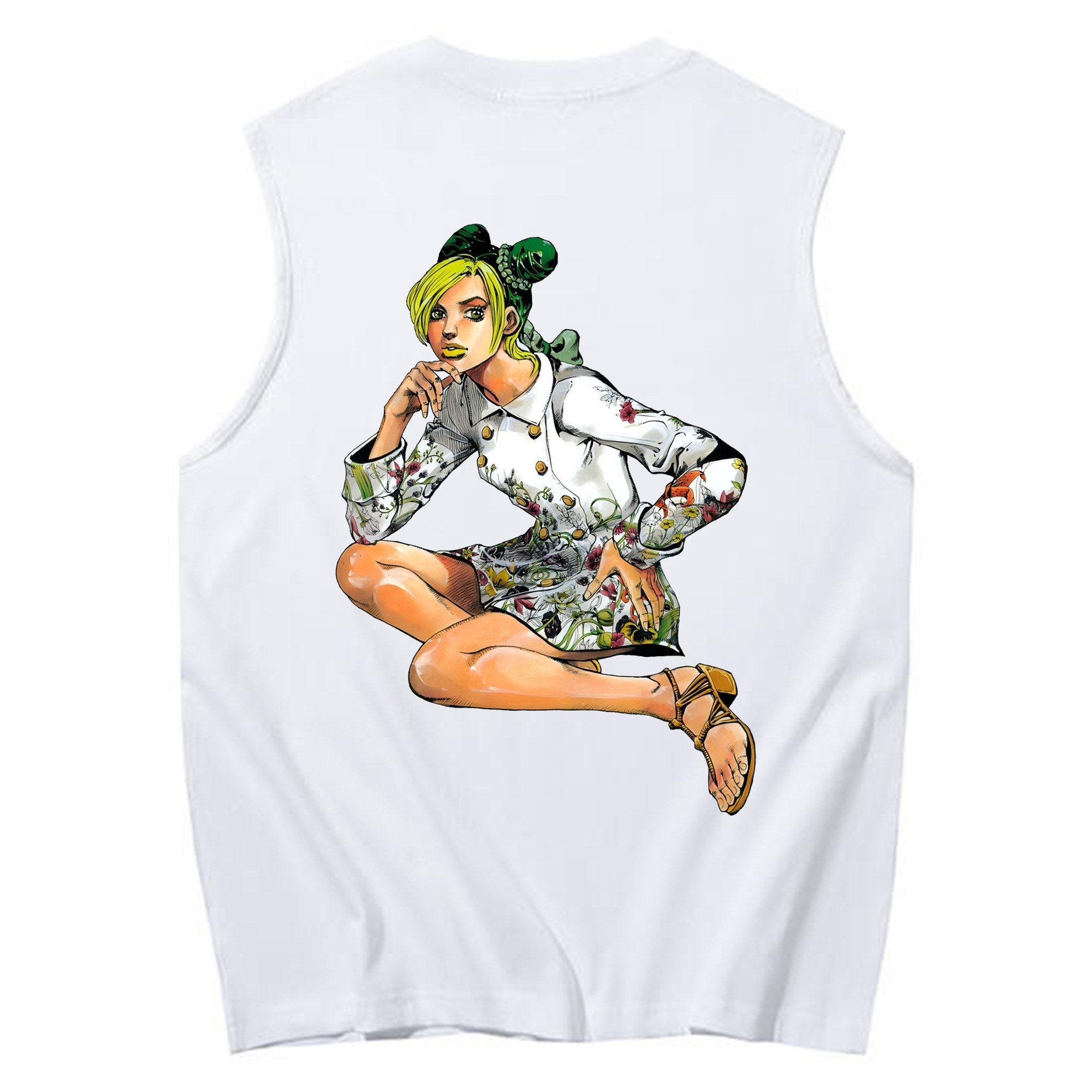 （画像用） "ジョジョの奇妙な冒険 くうじょう ジョリーン JoJo's Bizarre Adventure Jolyne Cujoh " コットン100％タンクトップ（背面プリント）