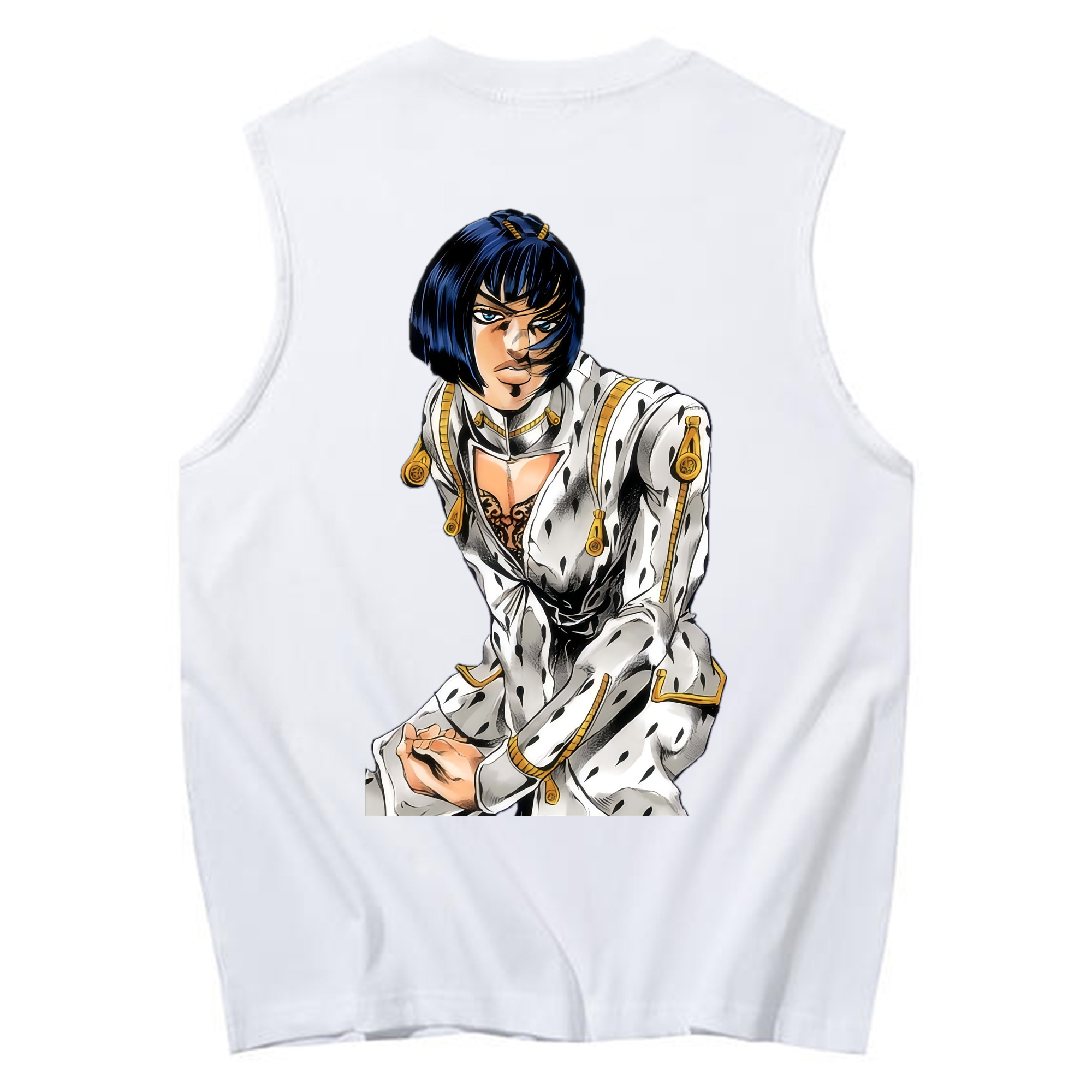 （画像用） ジョジョの奇妙な冒険 ブローノ?ブチャラティ JoJo's Bizarre Adventure Bruno Bucciarati コットン100％タンクトップ（背面プリント）