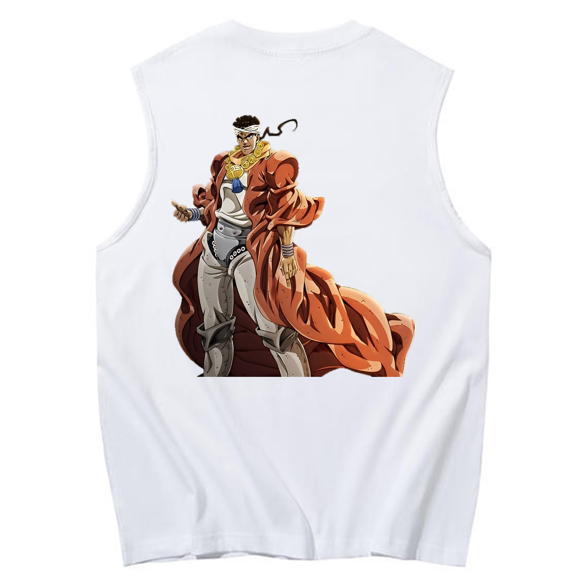 （画像用） ジョジョの奇妙な冒険 ムハンマド?アブドゥル JoJo's Bizarre Adventure Muhammad Avdol コットン100％タンクトップ（背面プリント）